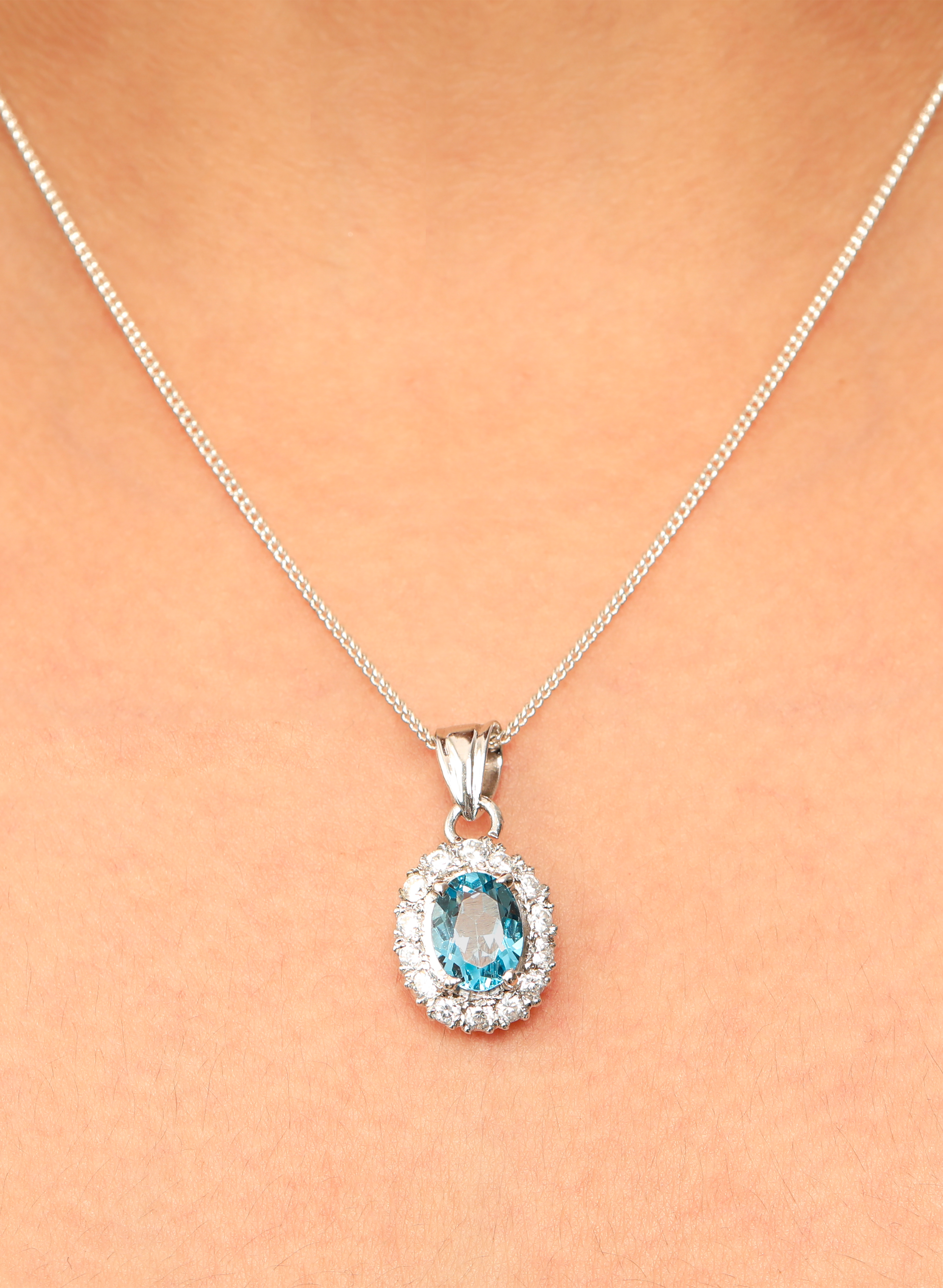 Blue Topaz Pendant for Women 1