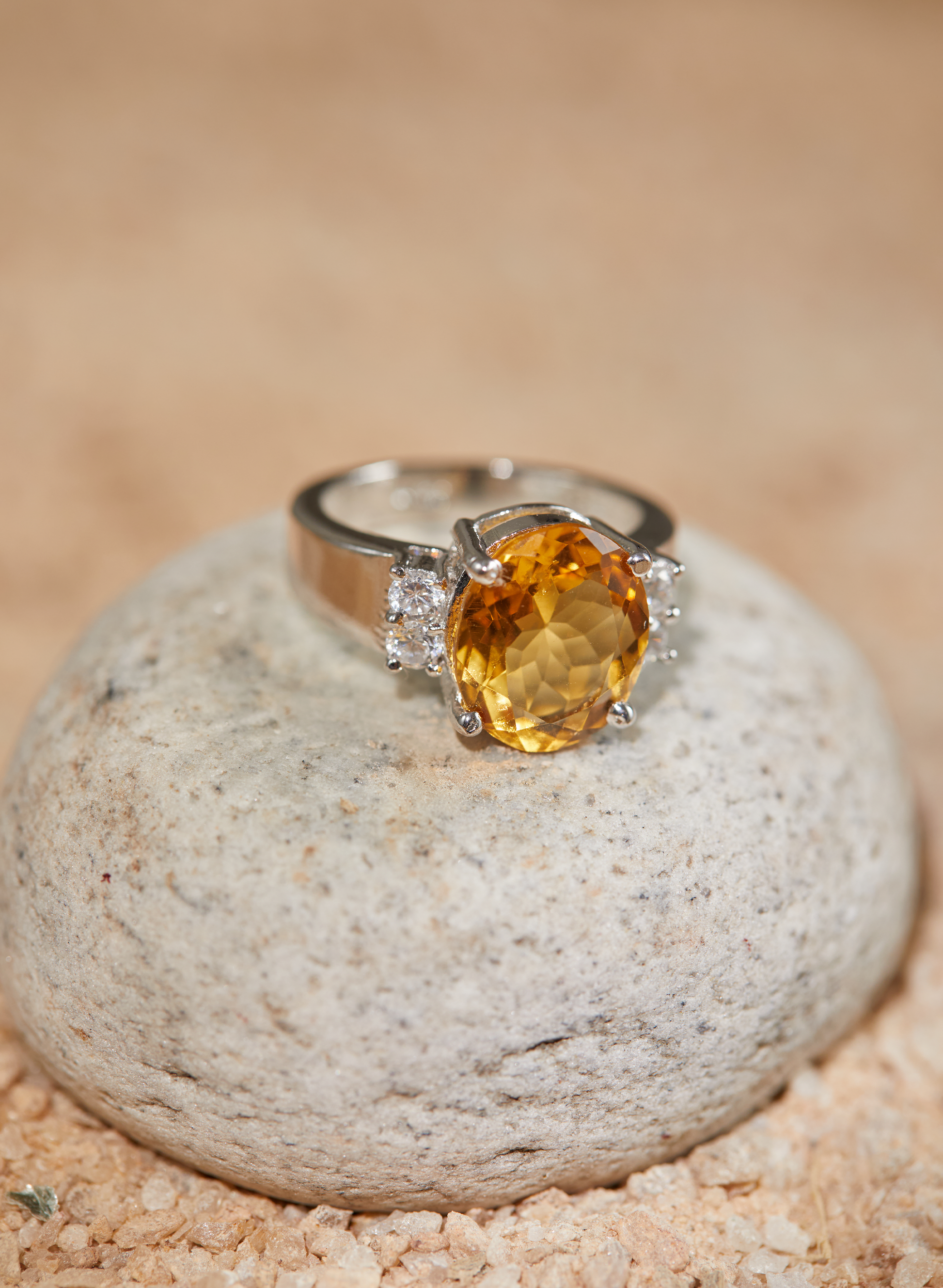 Citrine Zirconia Ring 5