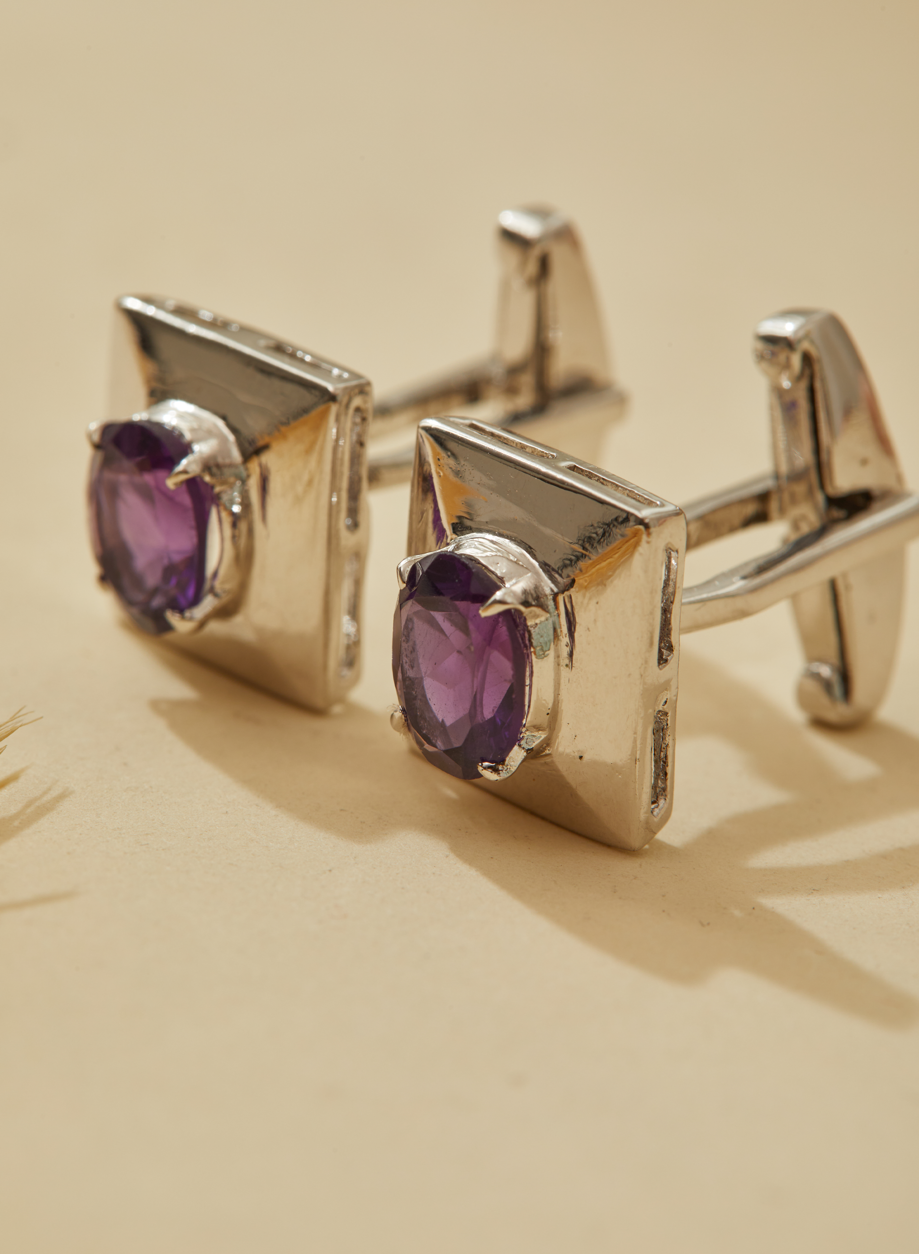 Amethyst Cufflinks Earrings 3