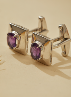 Amethyst Cufflinks Earrings 3