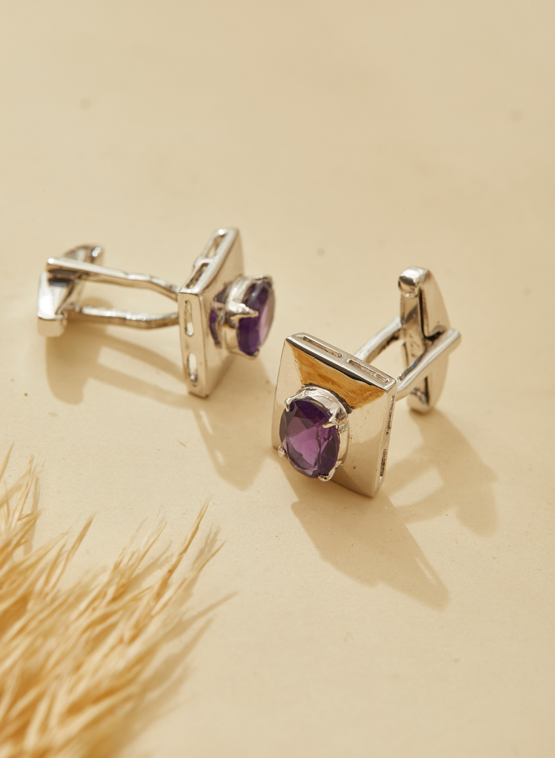 Amethyst Cufflinks Earrings 4