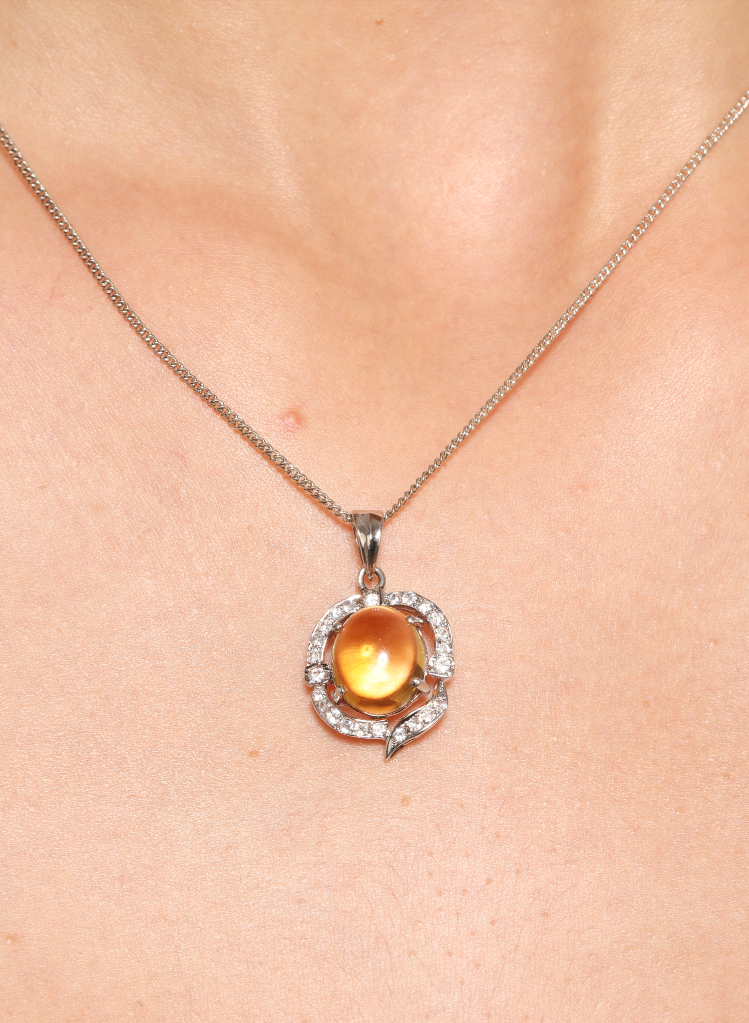 Citrine Zirconia Pendant for Women 1