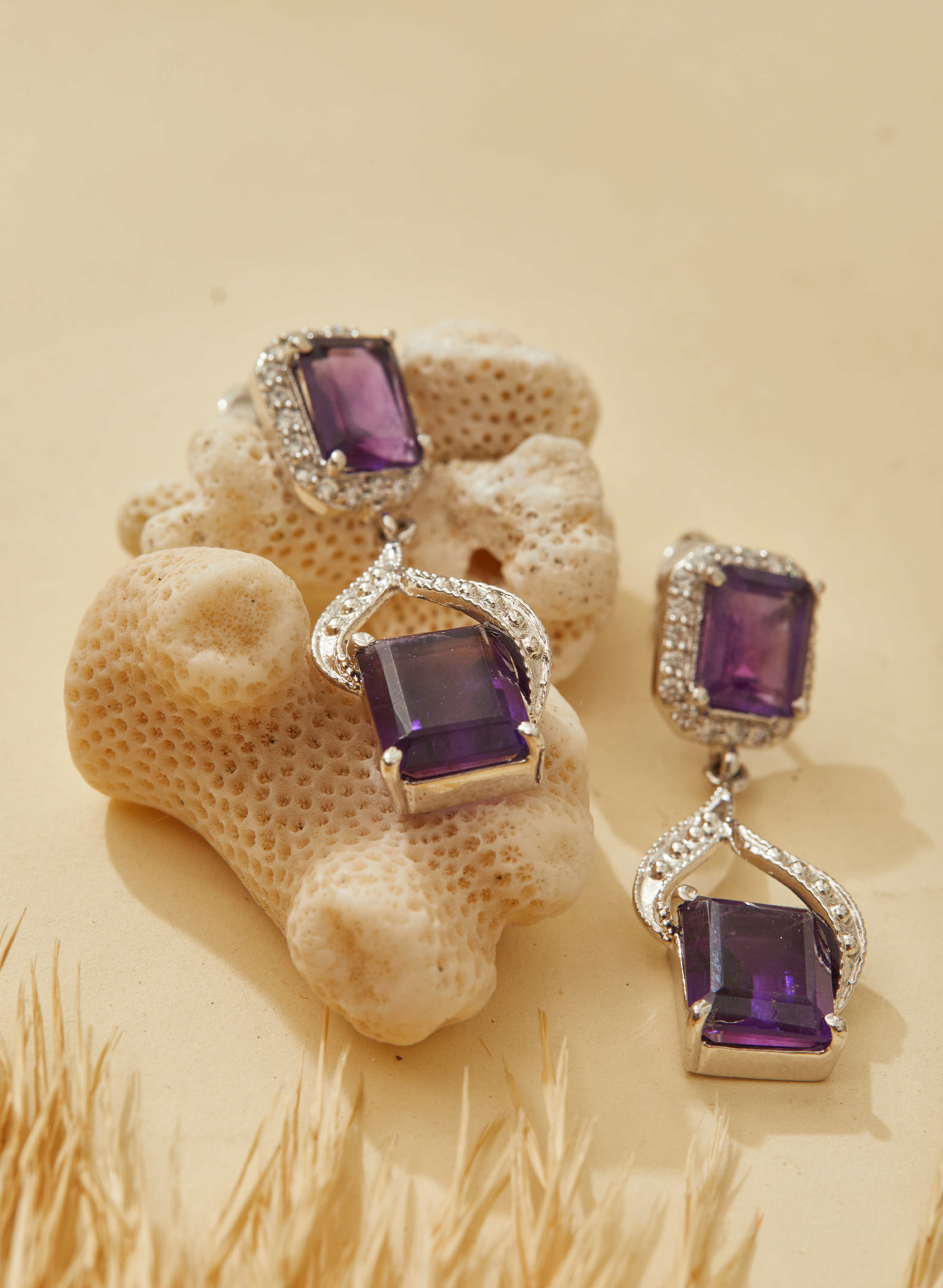 Amethyst Dangler Earrings for Women 1