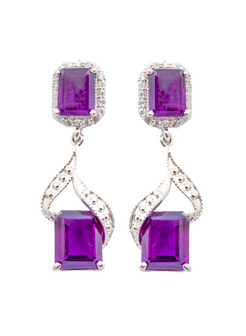 Amethyst Dangler Earrings for Women 2