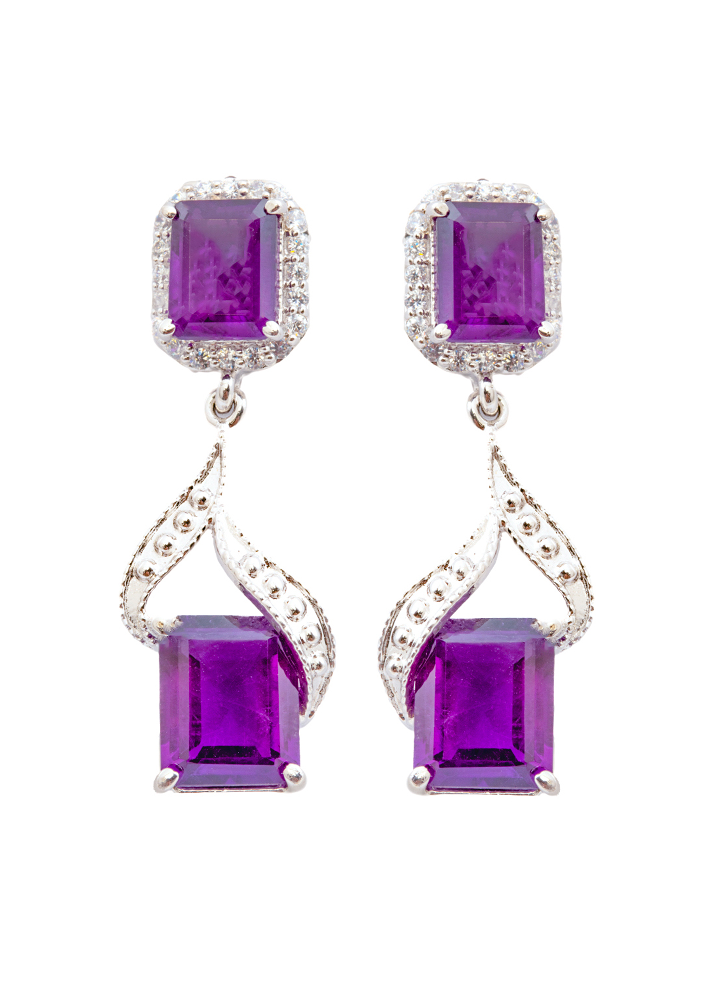 Amethyst Dangler Earrings for Women 2