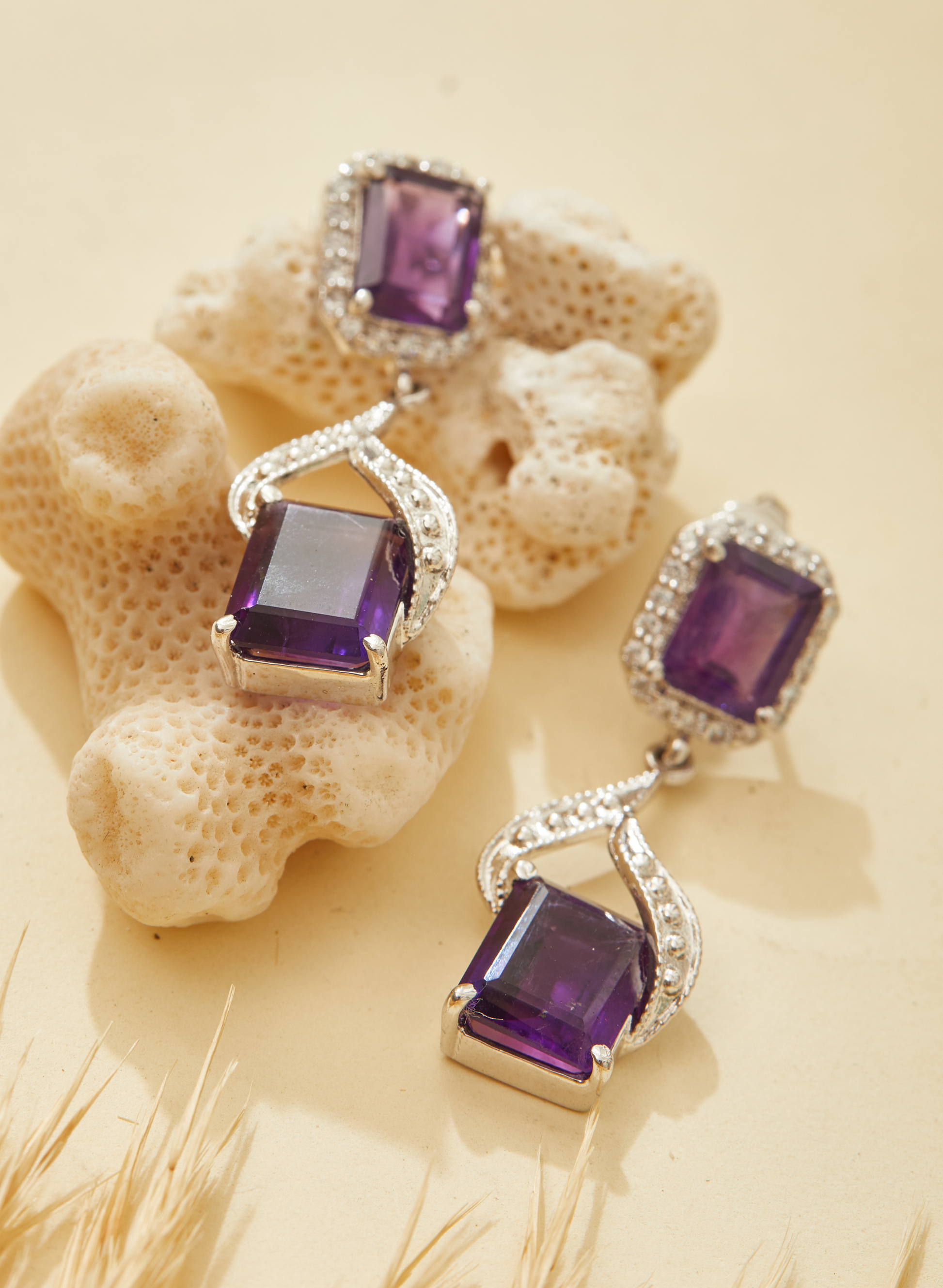 Amethyst Dangler Earrings for Women 5