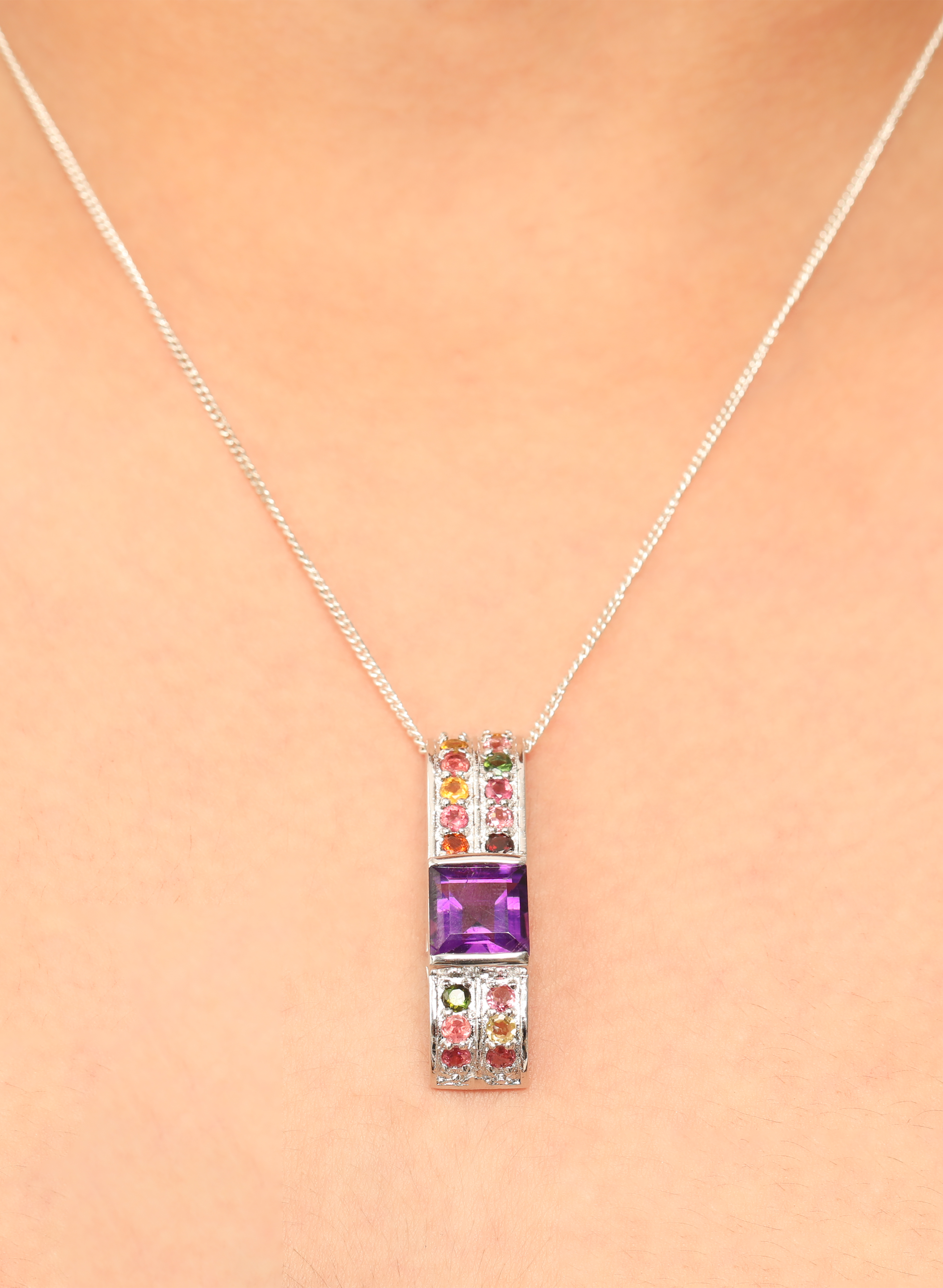 Amethyst Tourmaline Pendant for Women 1