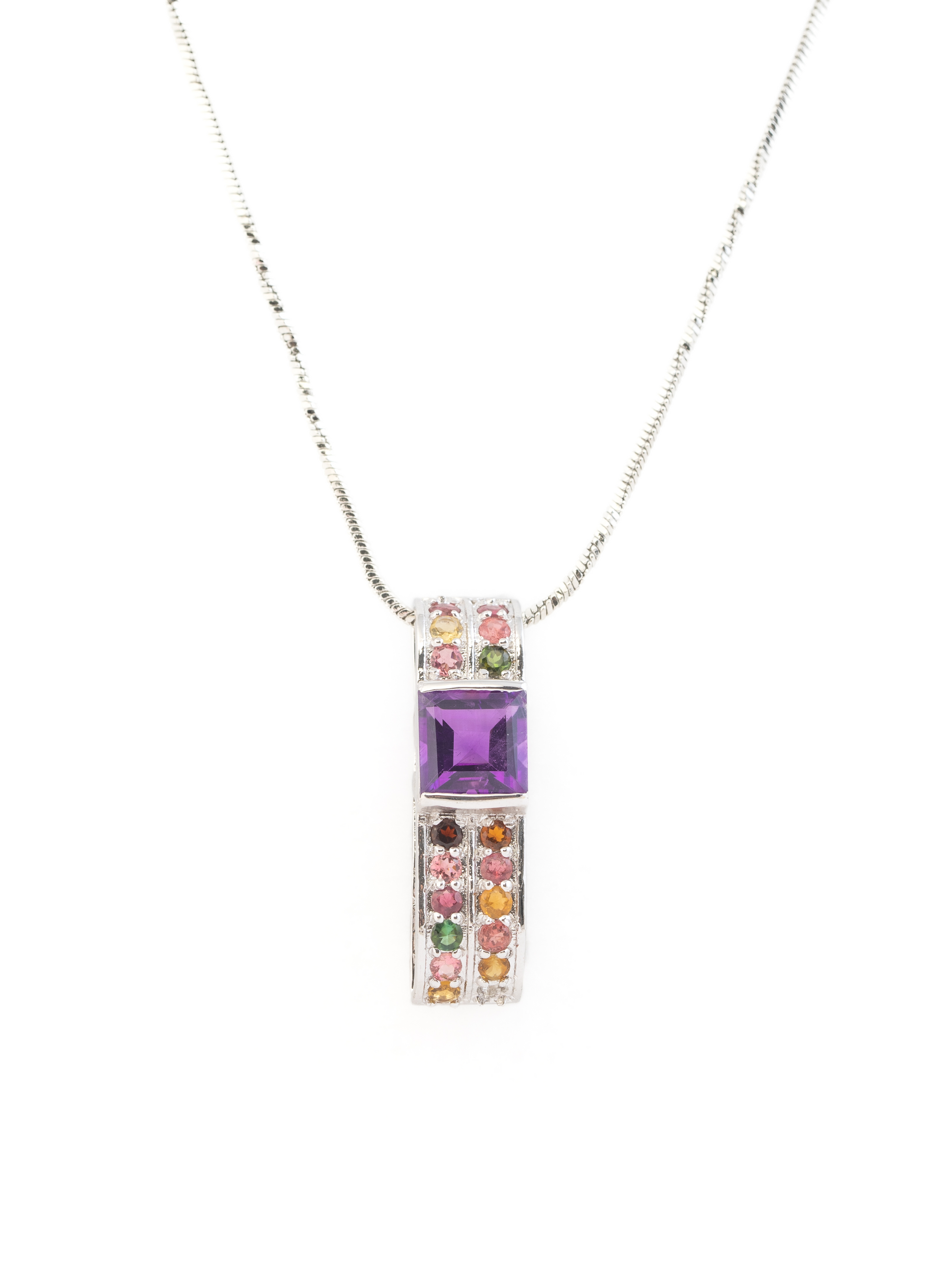 Amethyst Tourmaline Pendant for Women 2