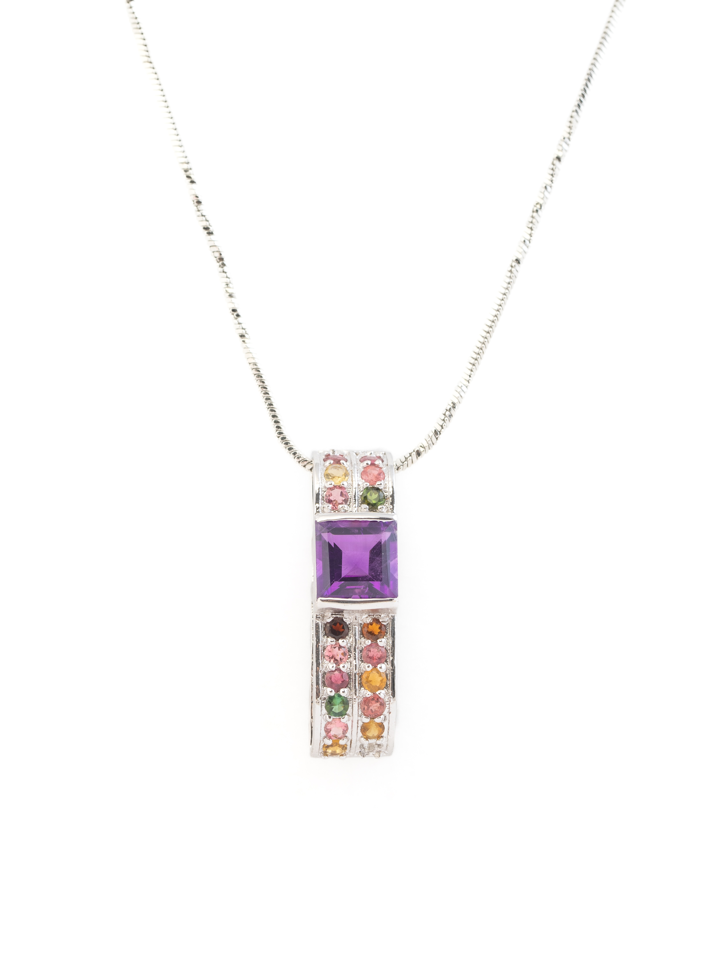 Amethyst Tourmaline Pendant for Women 2
