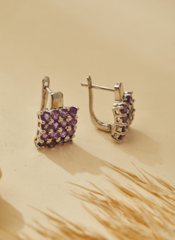 Amethyst Plugs Earrings for Women 3