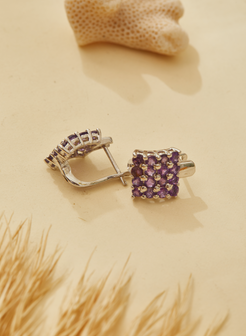 Amethyst Plugs Earrings for Women 4