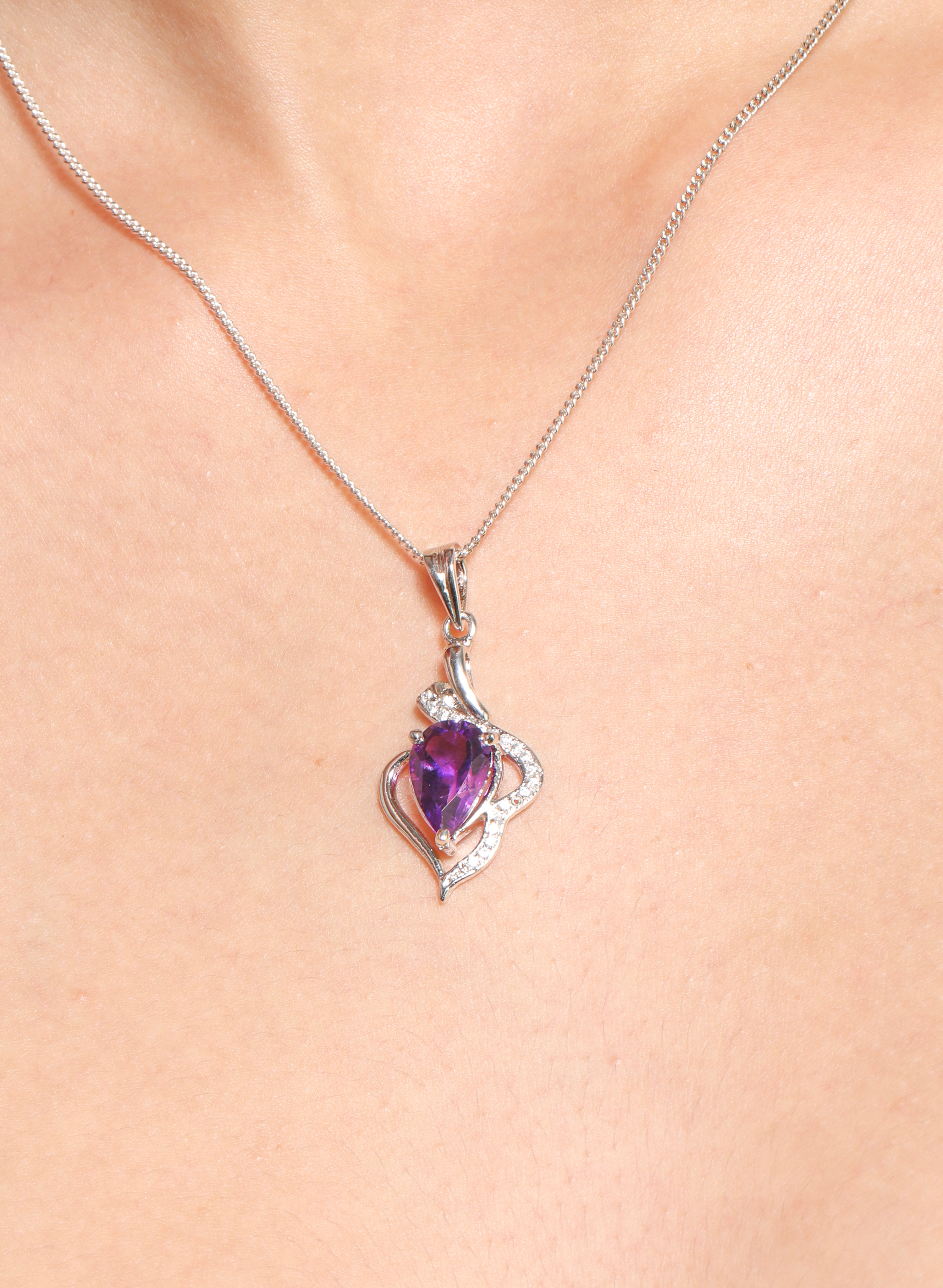Amethyst Zirconia Pendant for Women 1
