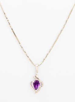 Amethyst Zirconia Pendant for Women 2