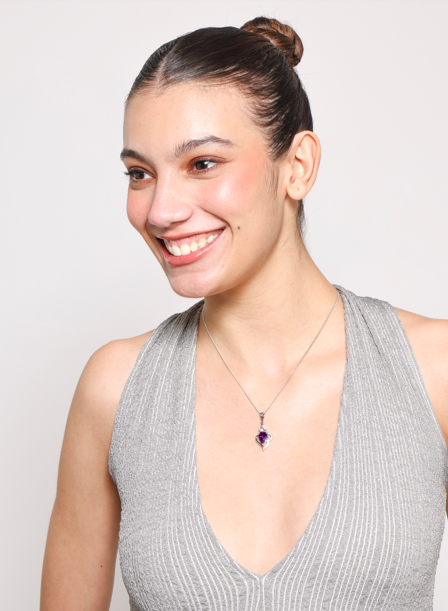 Amethyst Zirconia Pendant for Women 4