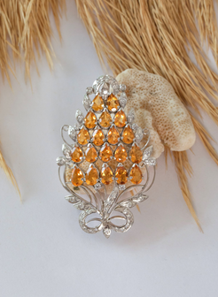 Citrine Brooch Pendant for Women 4
