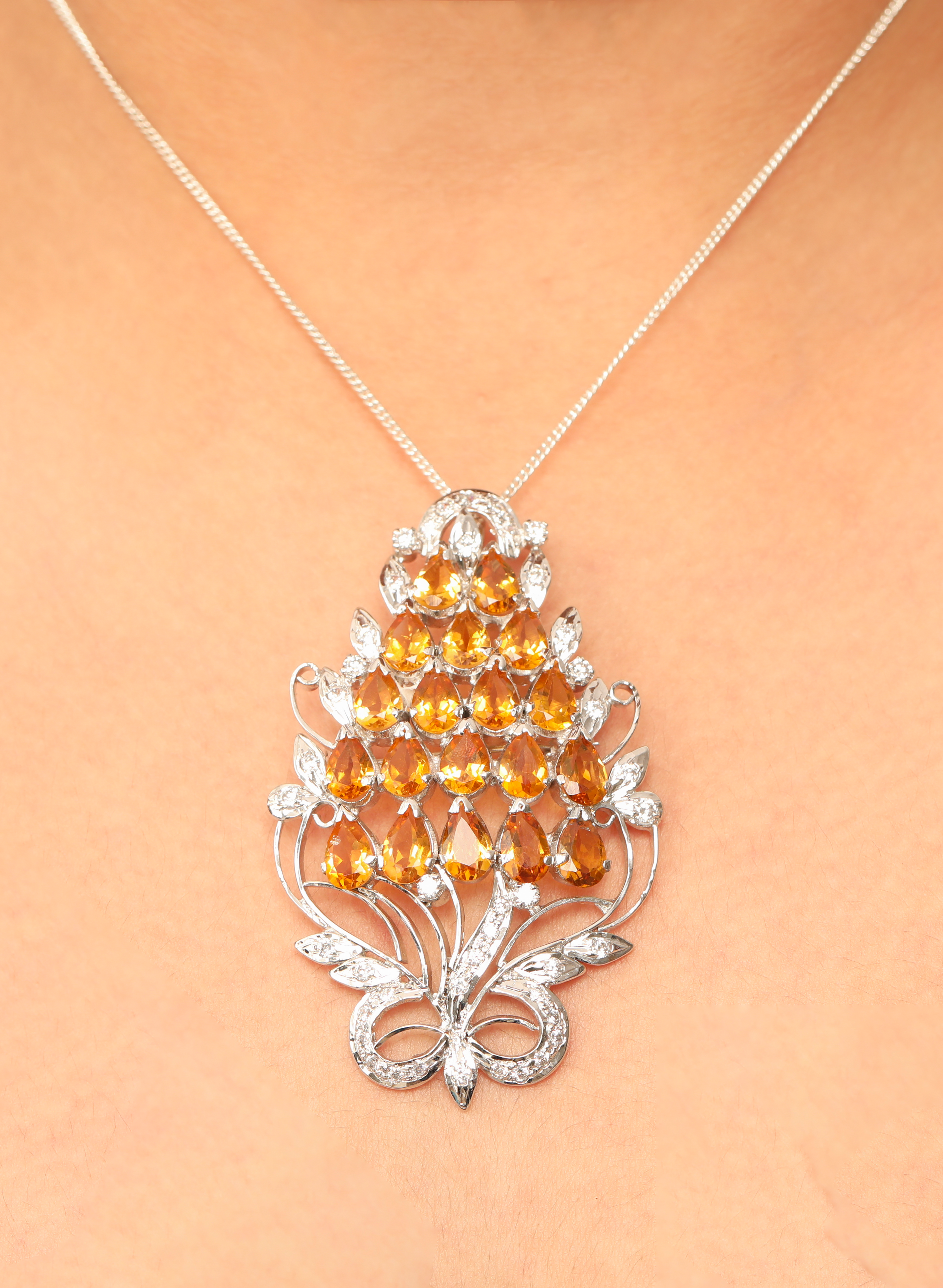 Citrine Brooch Pendant for Women 1