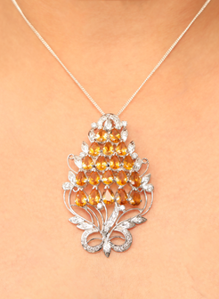Citrine Brooch Pendant for Women 1