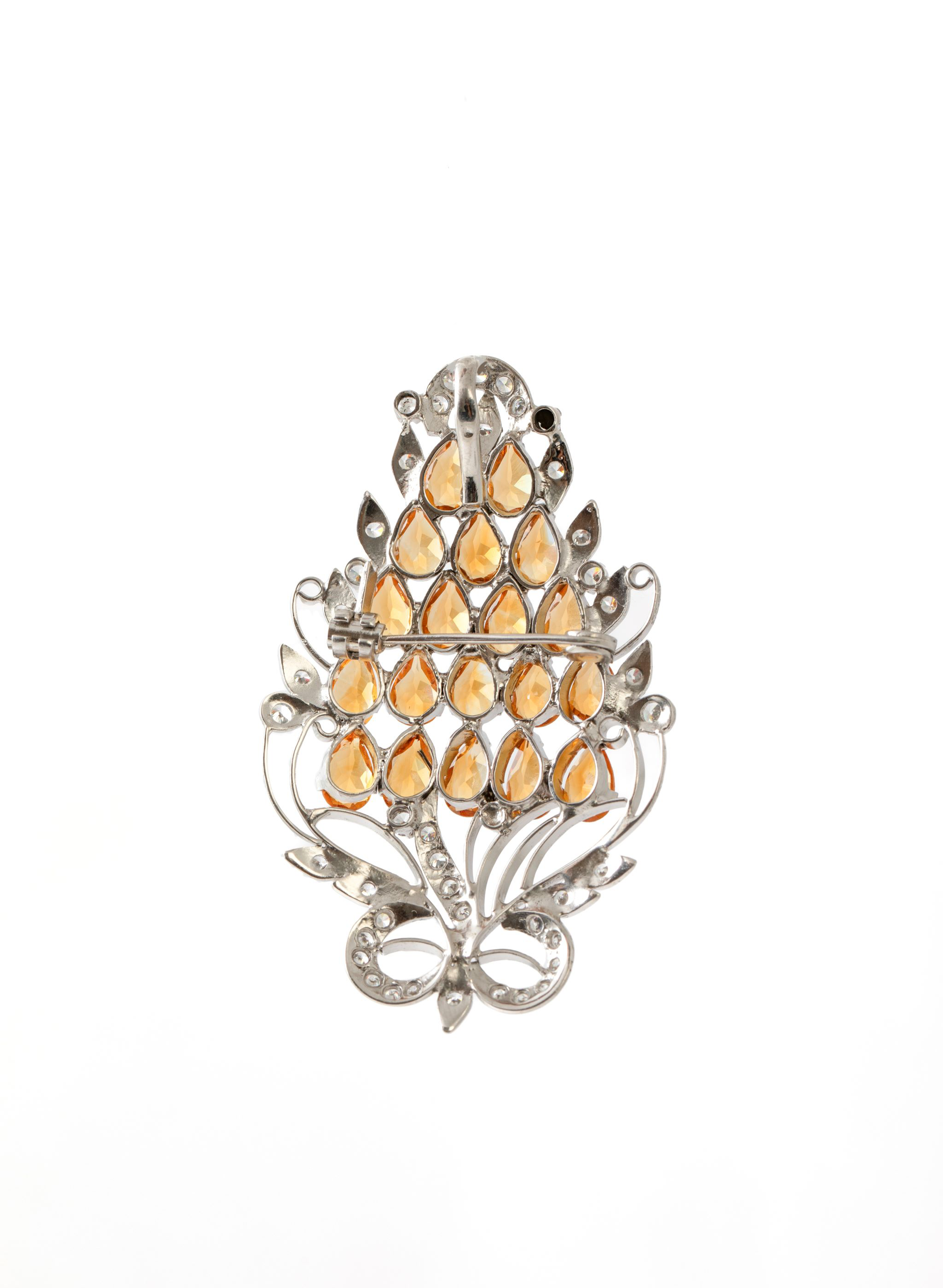 Citrine Brooch Pendant for Women 3