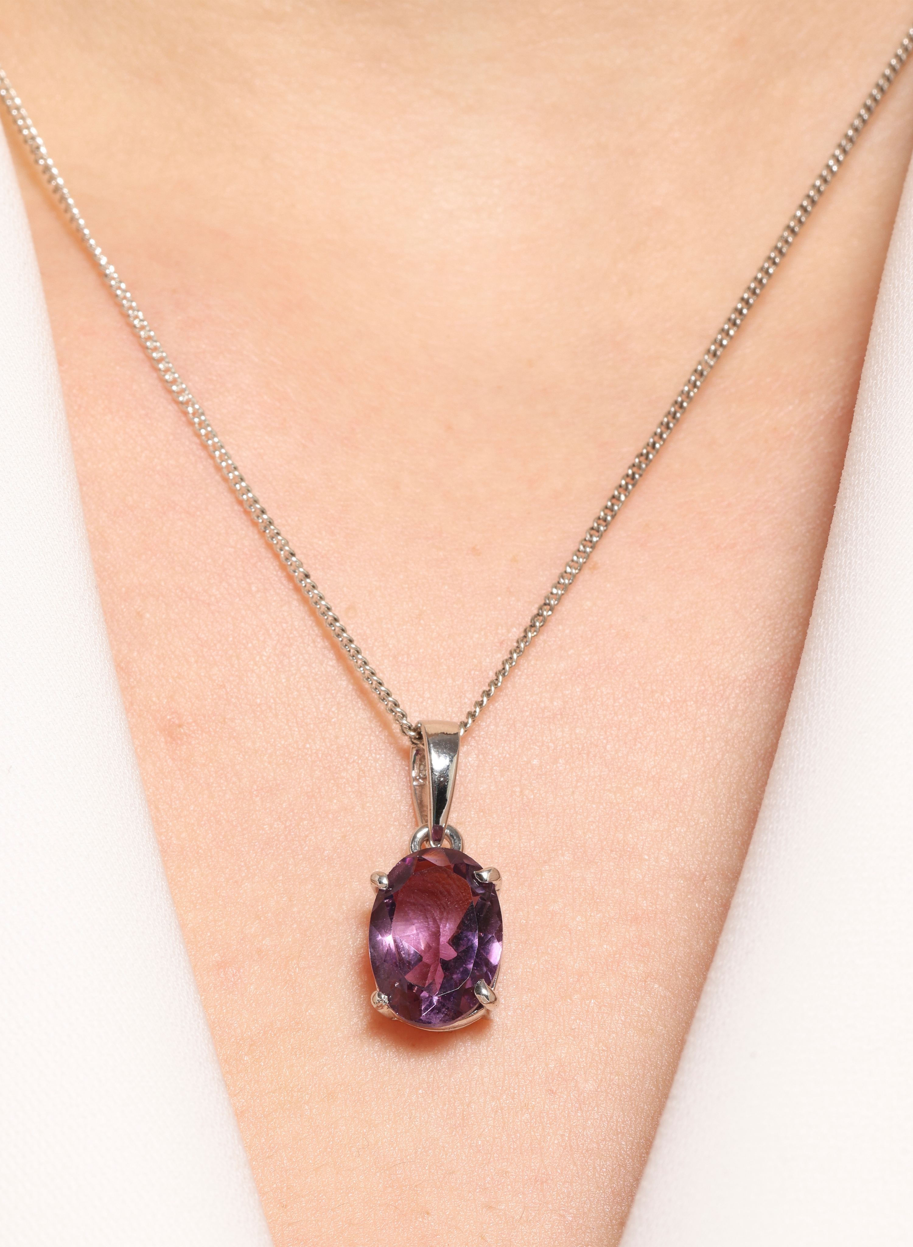 Amethyst Chain Pendant for Women 1