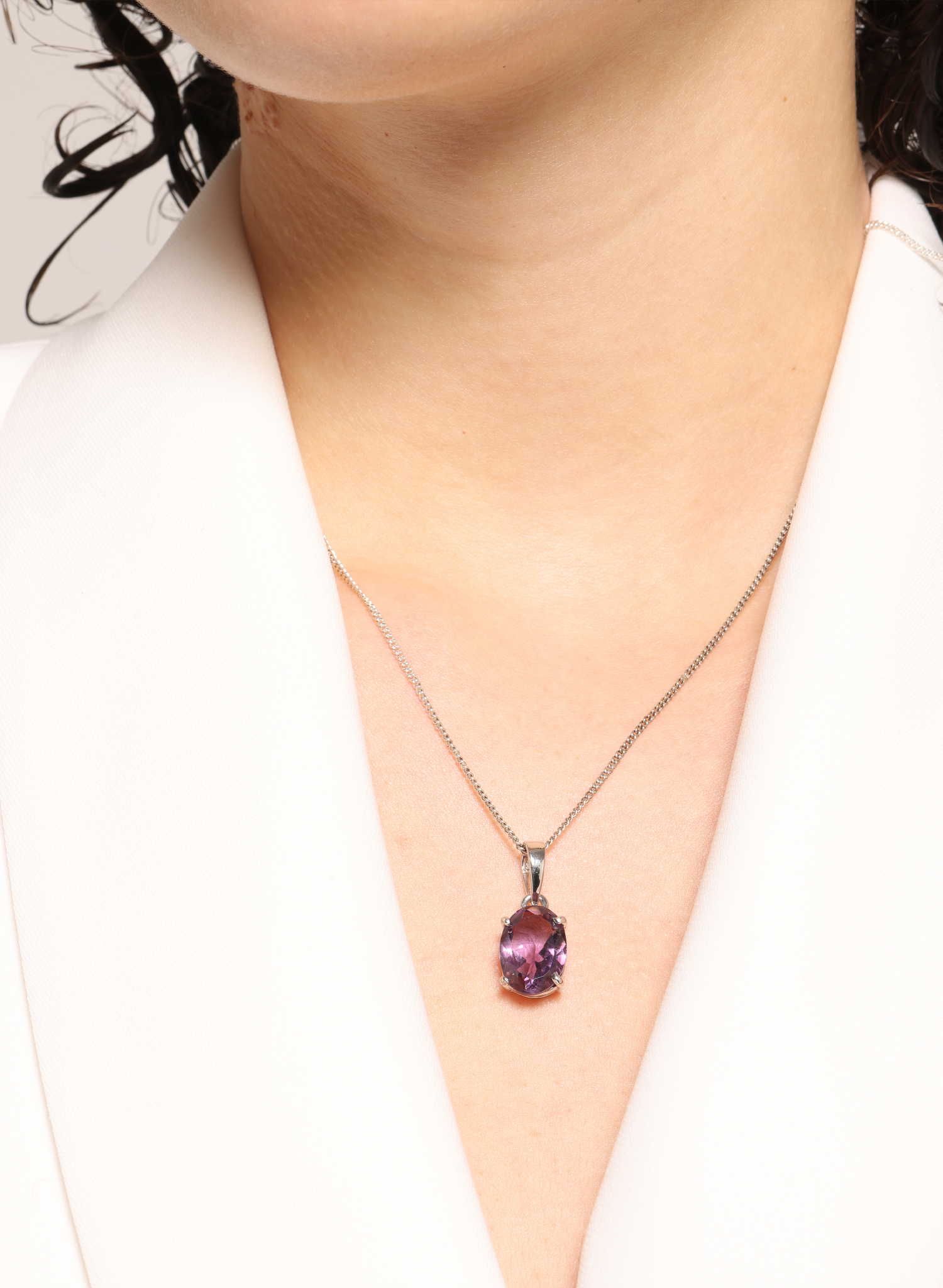 Amethyst Chain Pendant for Women 4