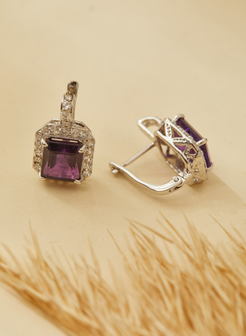 Amethyst Zirconia Earrings for Women 1