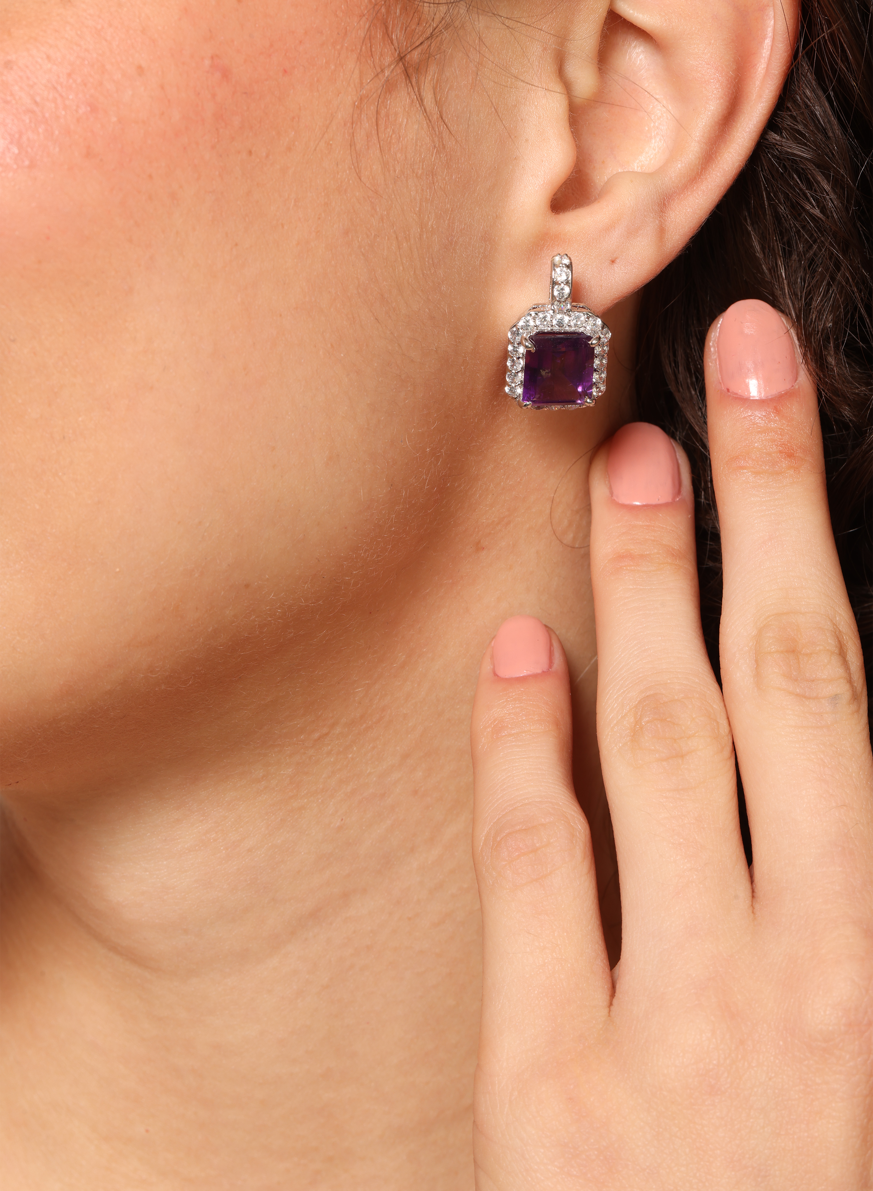 Amethyst Zirconia Earrings for Women 3