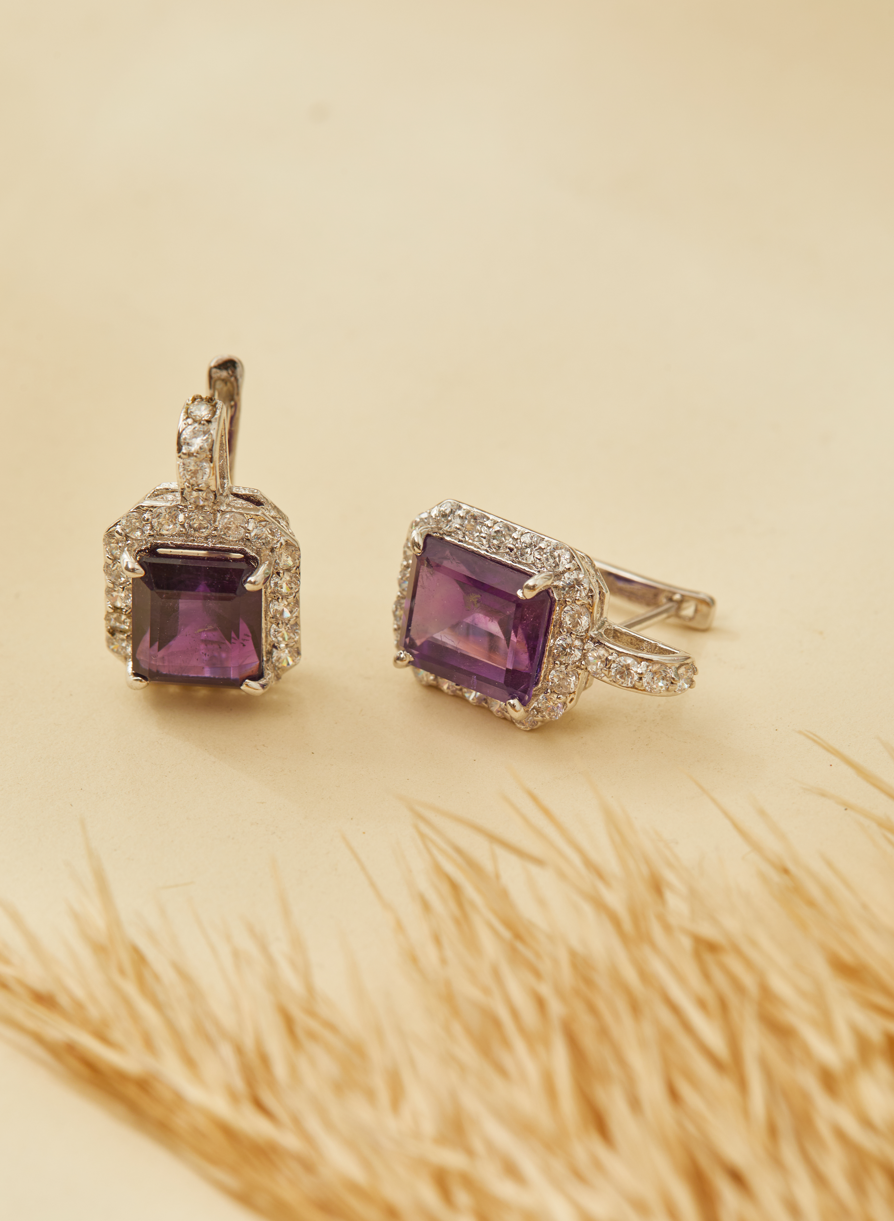 Amethyst Zirconia Earrings for Women 4