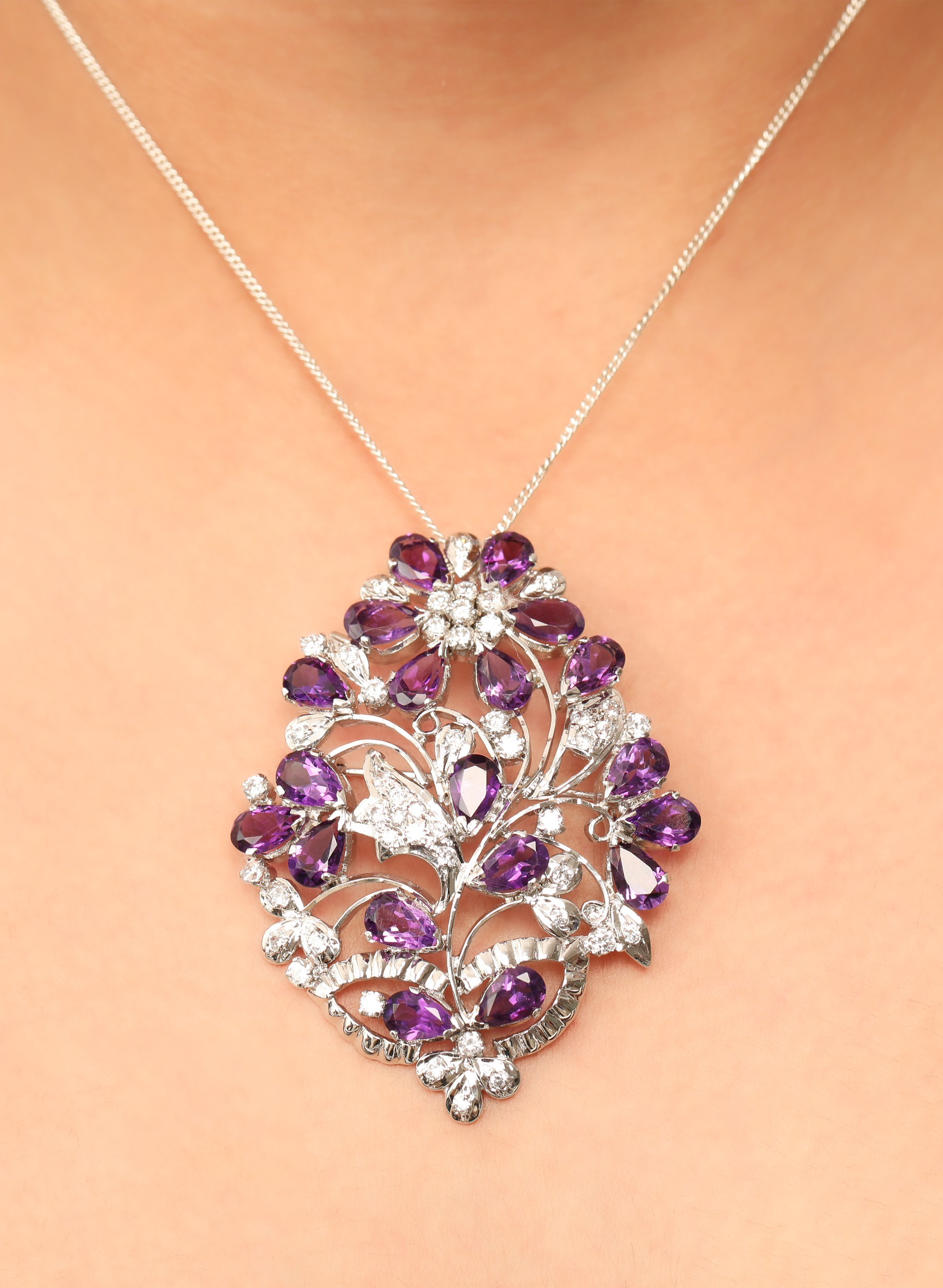 Amethyst Brooch Pendant for Women 1