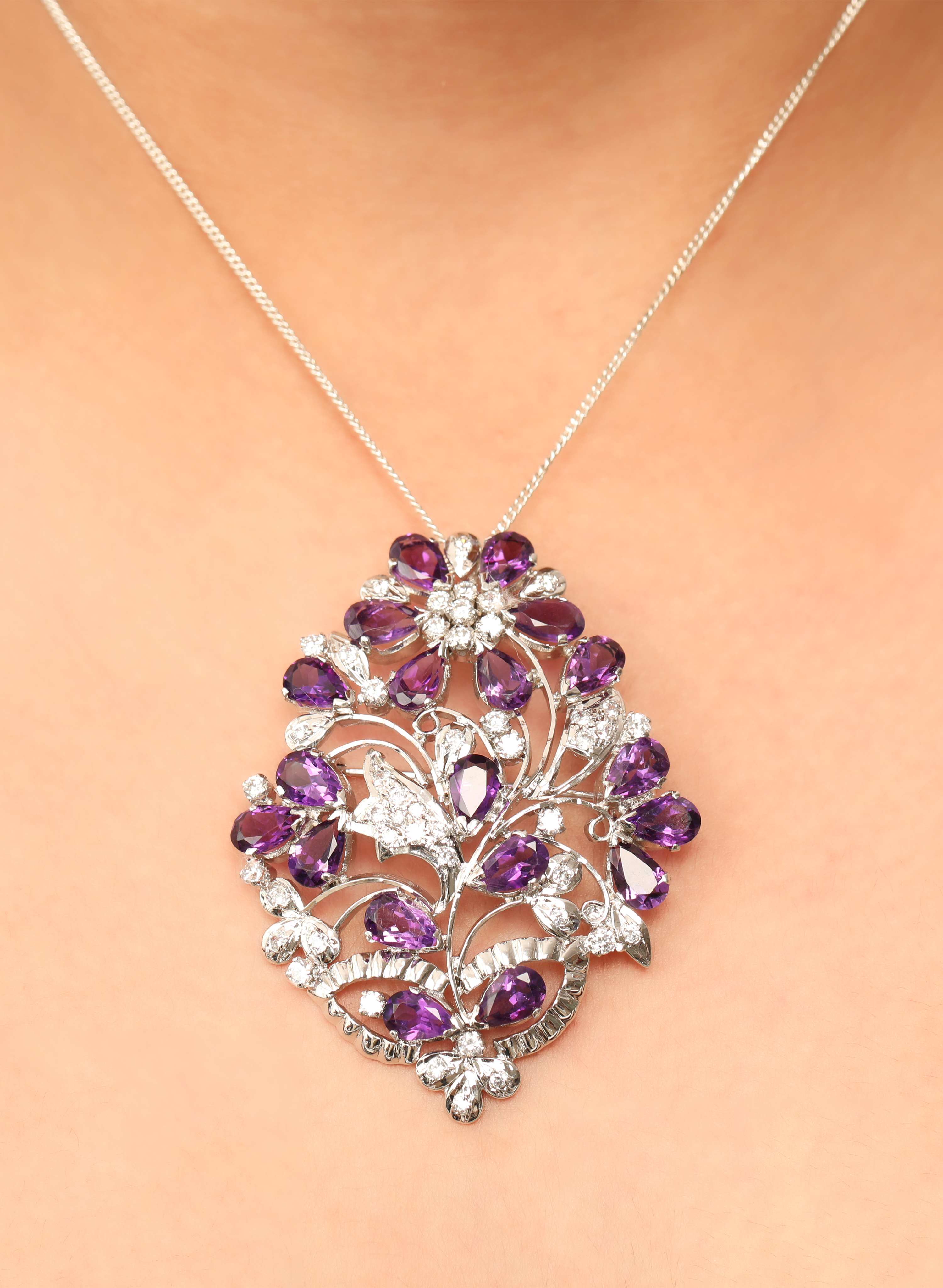 Amethyst Brooch Pendant for Women 1