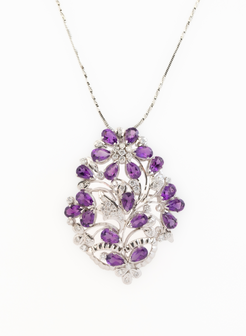 Amethyst Brooch Pendant for Women 2