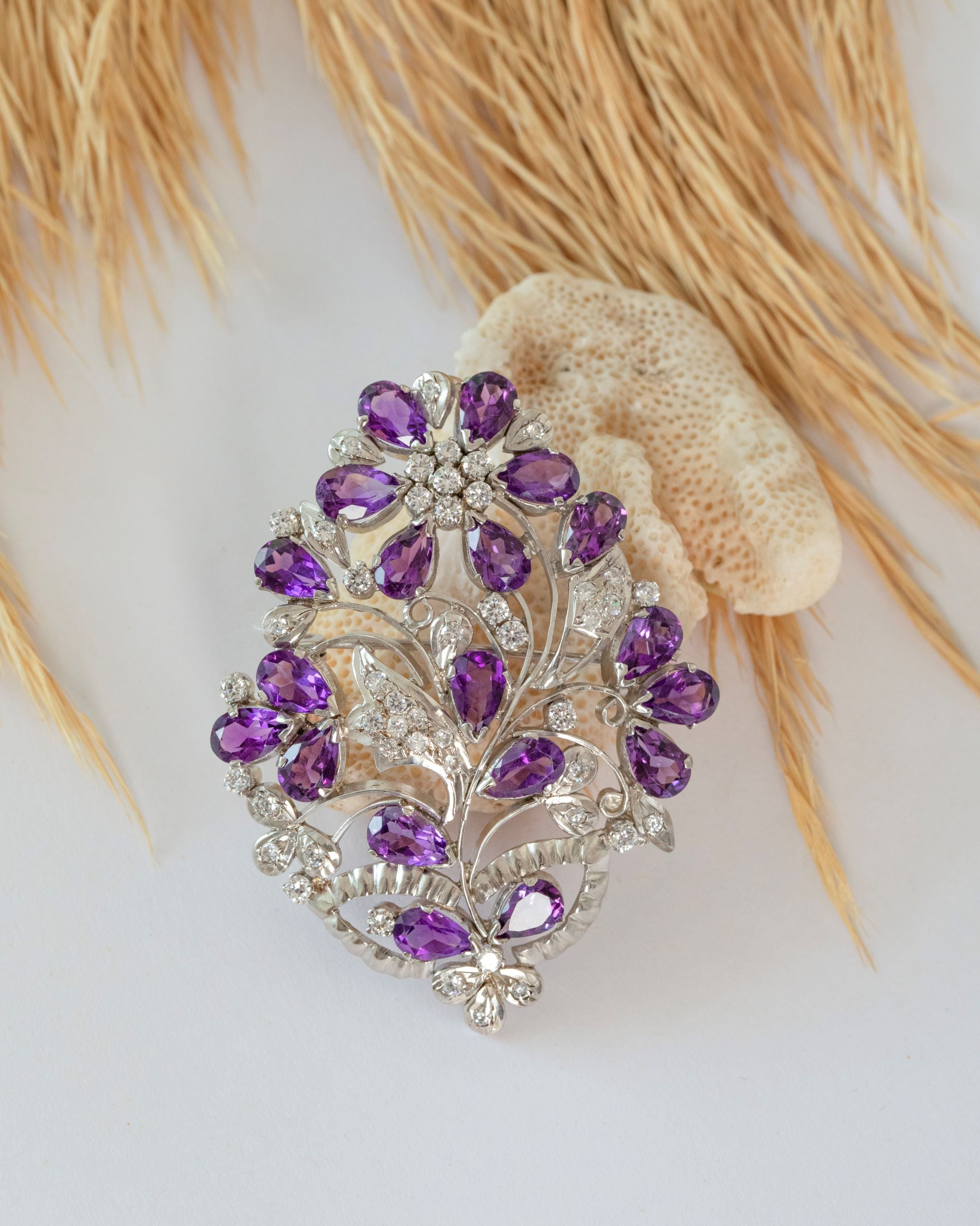 Amethyst Brooch Pendant for Women 3