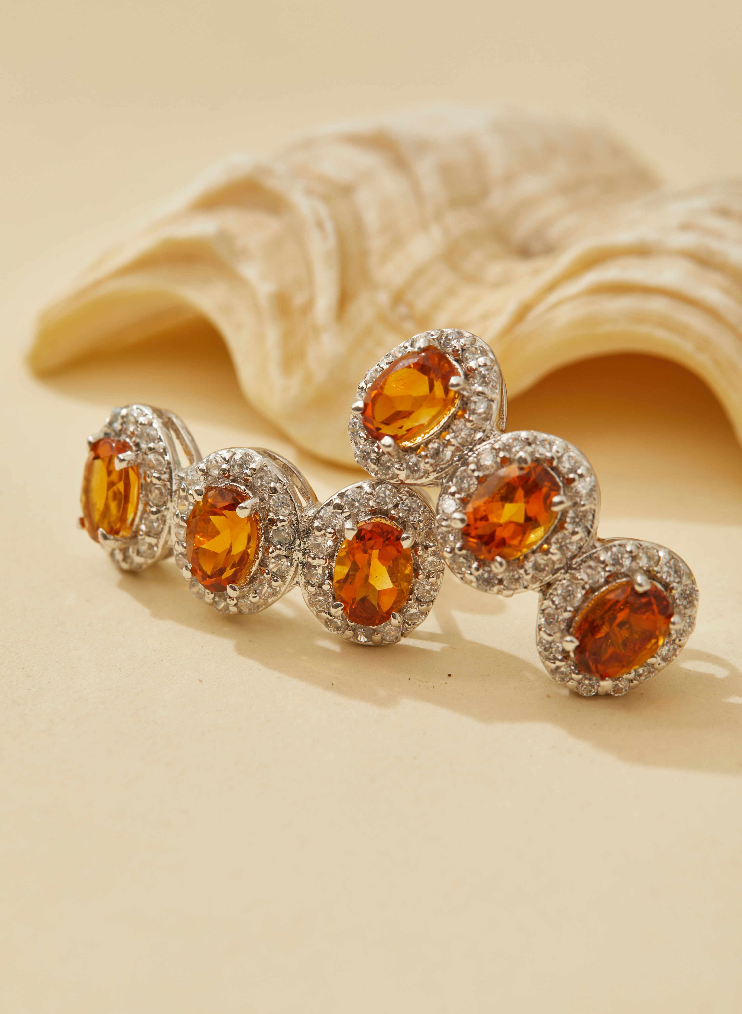 Trio Citrine Earrings for Women 1
