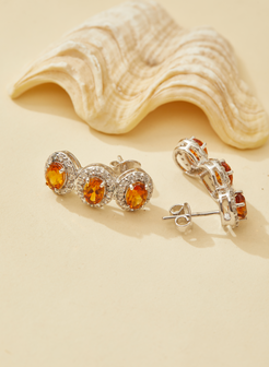 Trio Citrine Earrings for Women 3