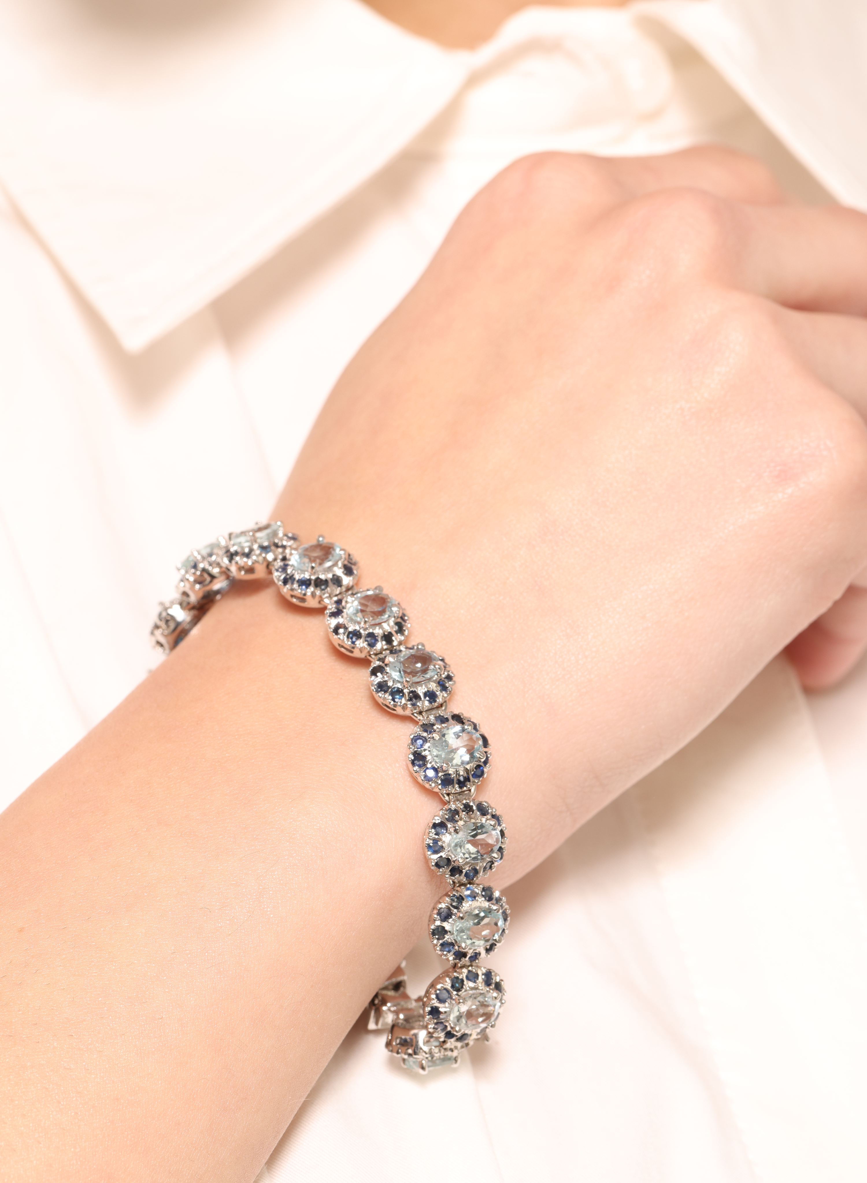 Aquamarine Sapphires Bracelet 1