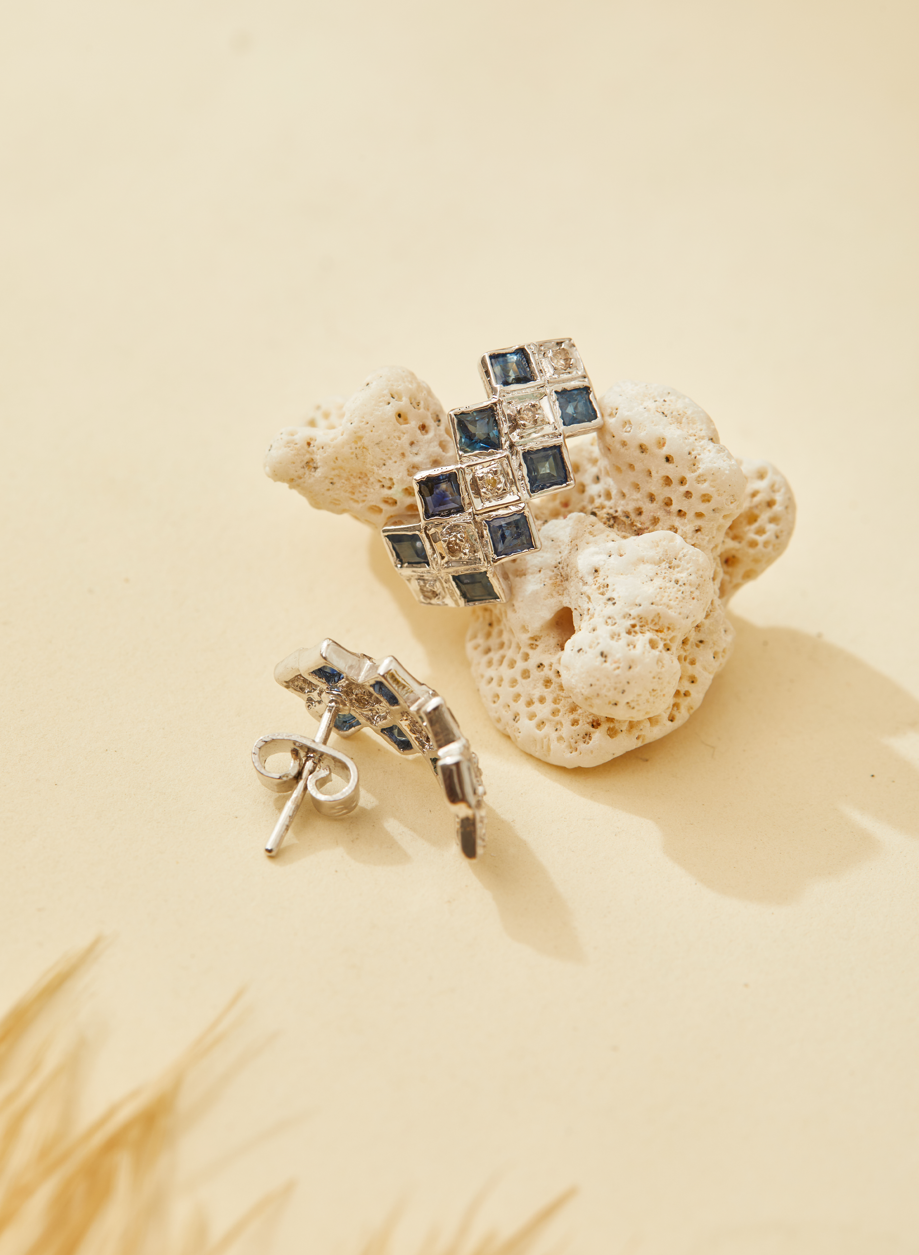 Sapphire Diamond Earrings for Women 1
