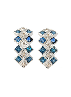 Sapphire Diamond Earrings for Women 2