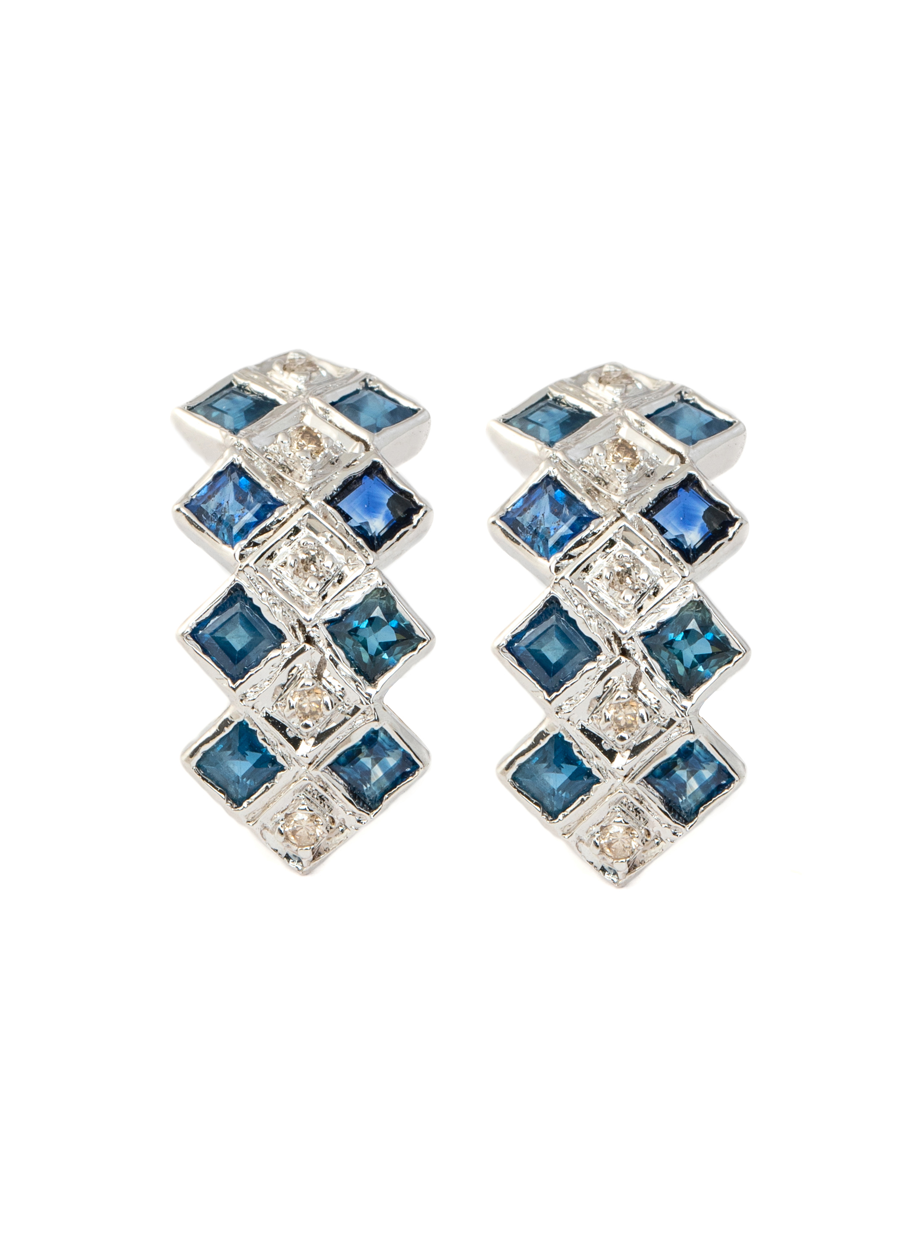 Sapphire Diamond Earrings for Women 2