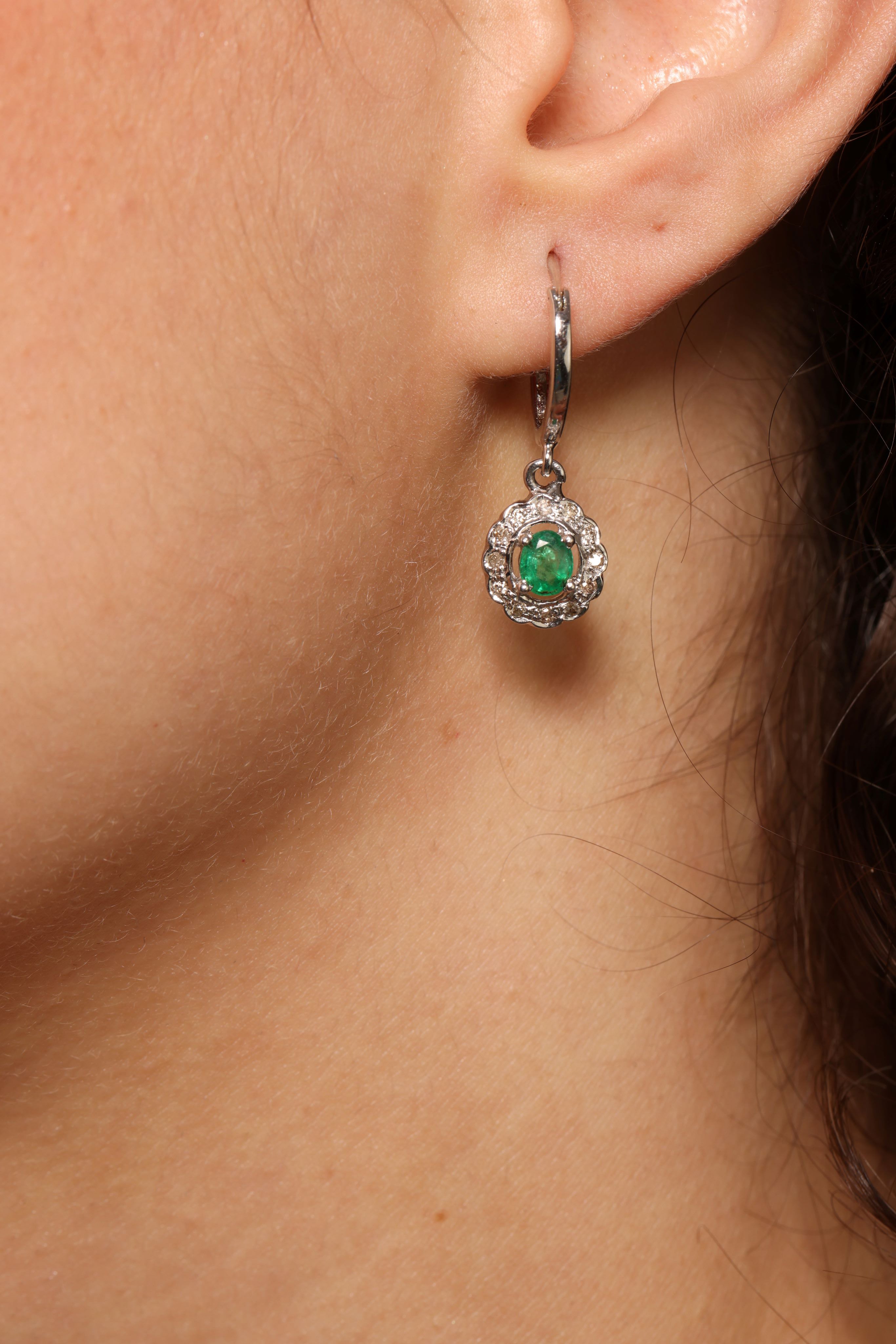 Shop Emerald Drop Earrings for Women D Vin Jewels