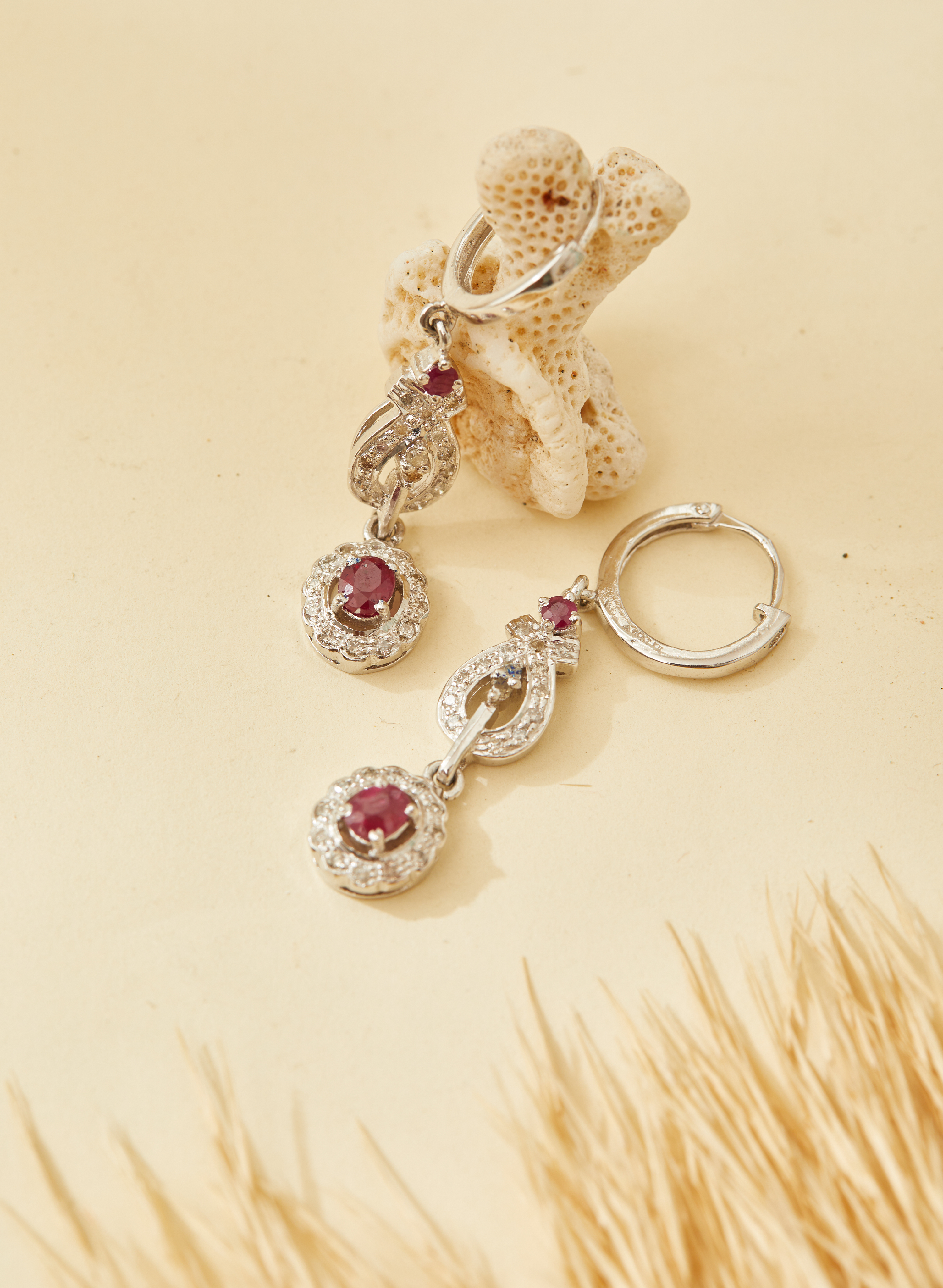 Diamond Ruby Earrings for Women 1
