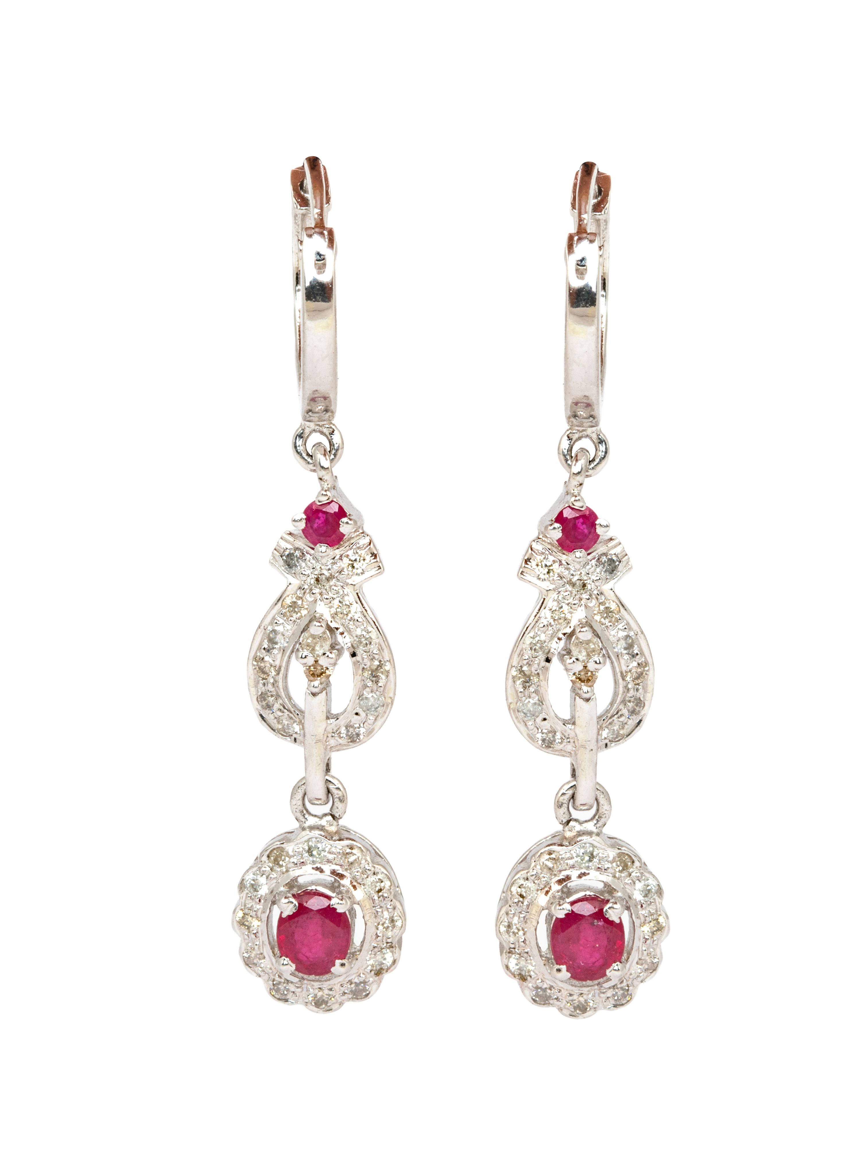 Diamond Ruby Earrings for Women 2
