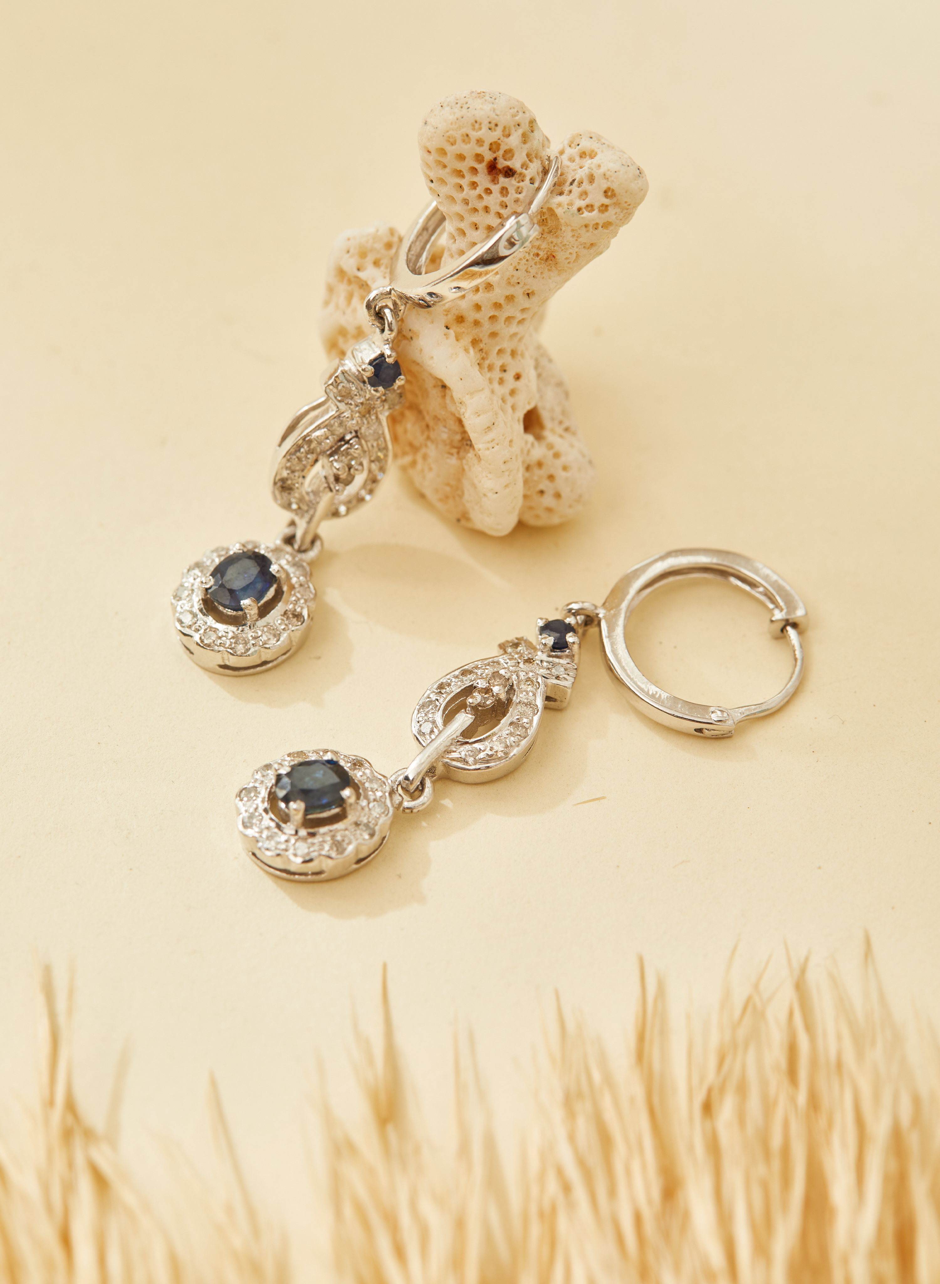 Diamond Sapphire Earrings for Women 1
