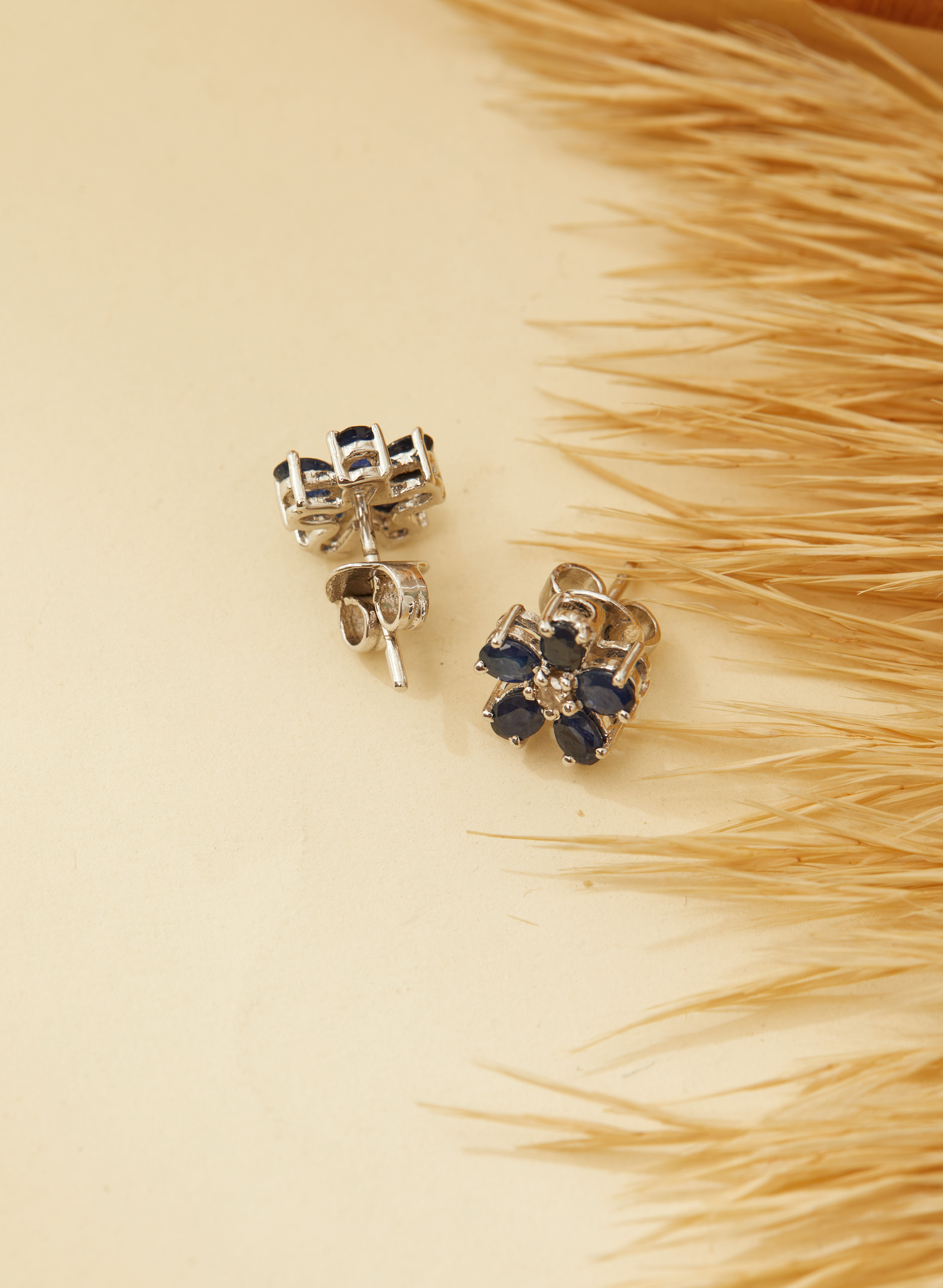 Sapphire Flower Earrings 1