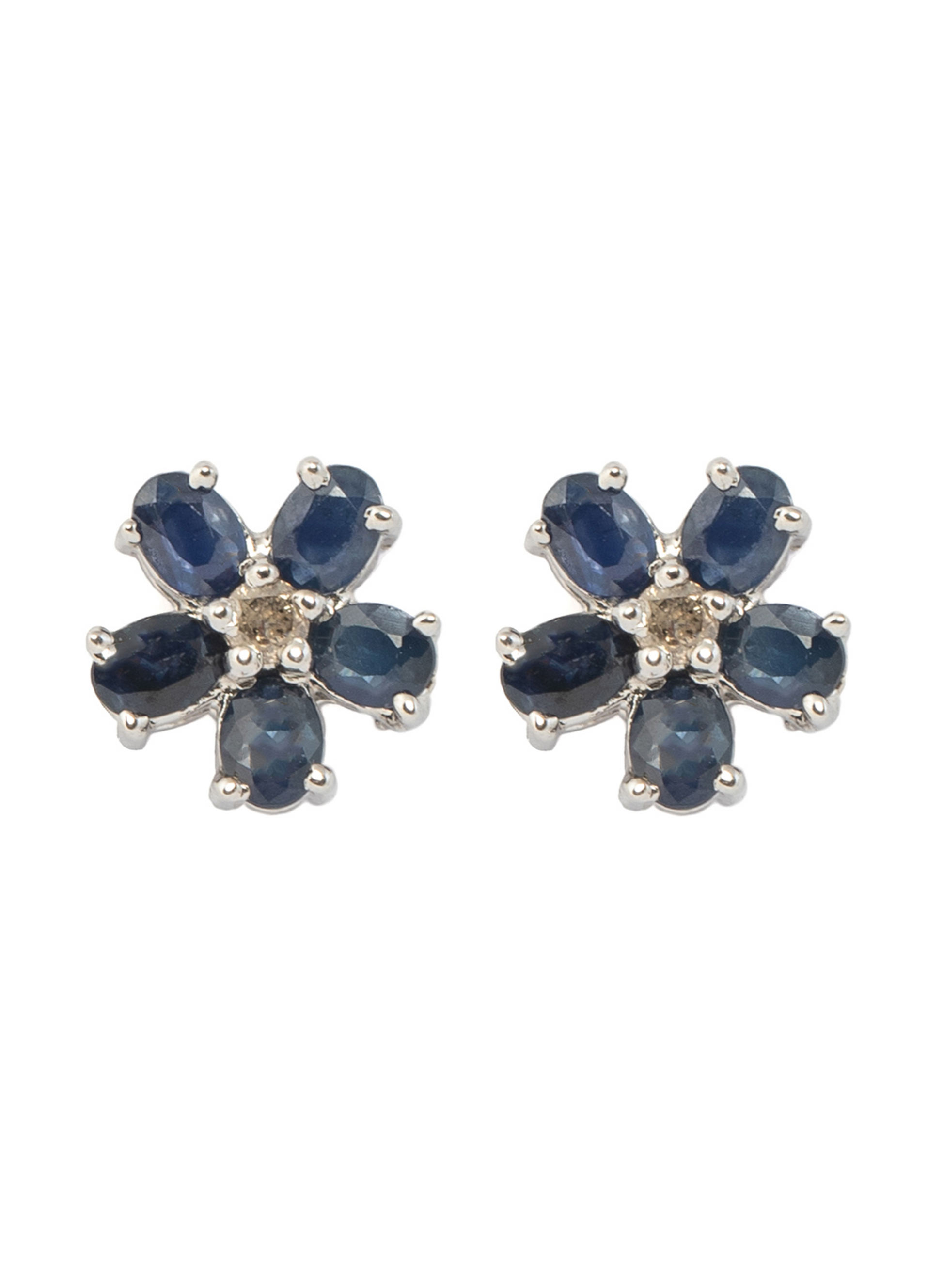 Sapphire Flower Earrings 2