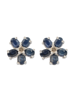 Sapphire Flower Earrings 2
