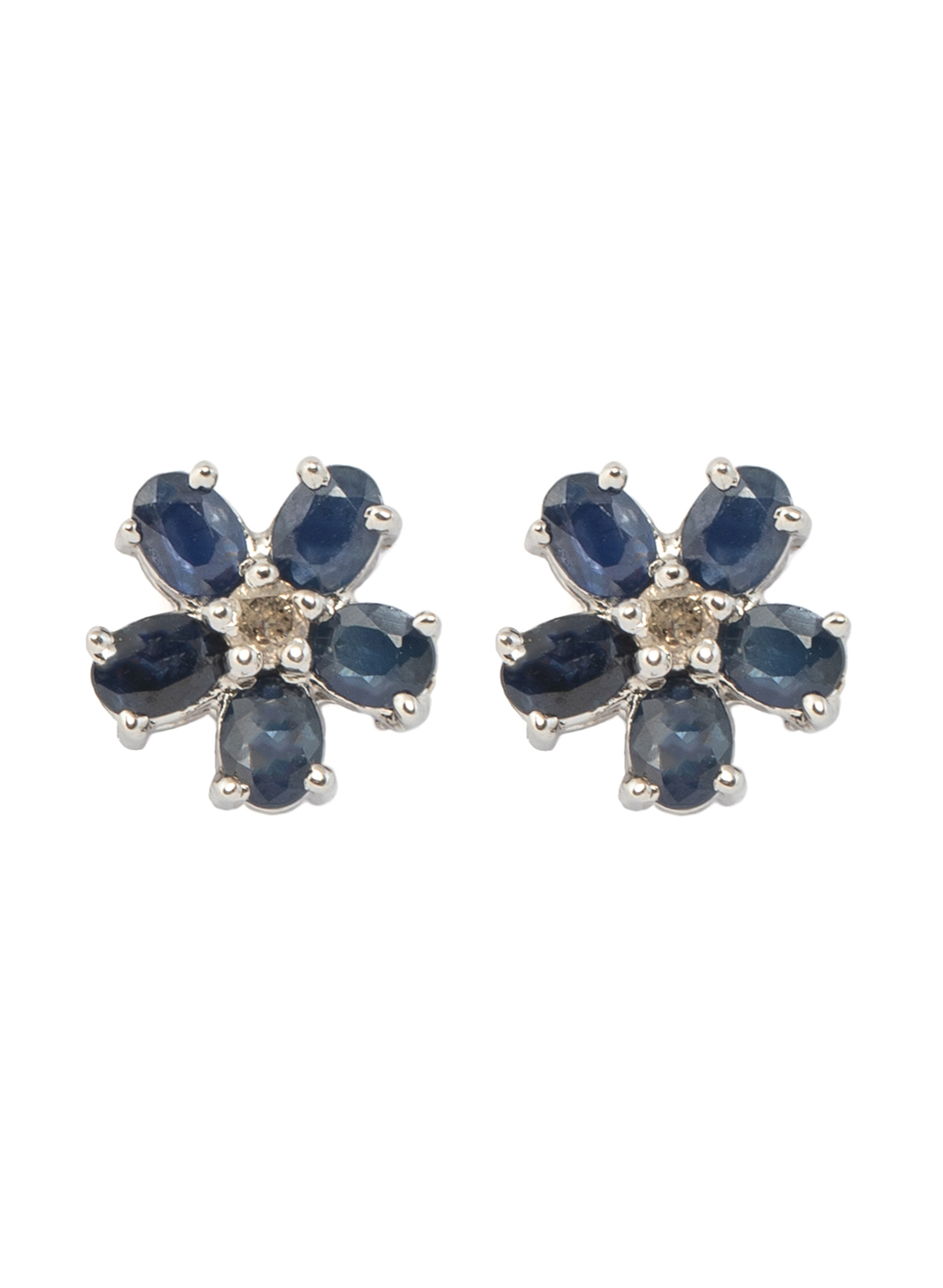 Sapphire Flower Earrings 2