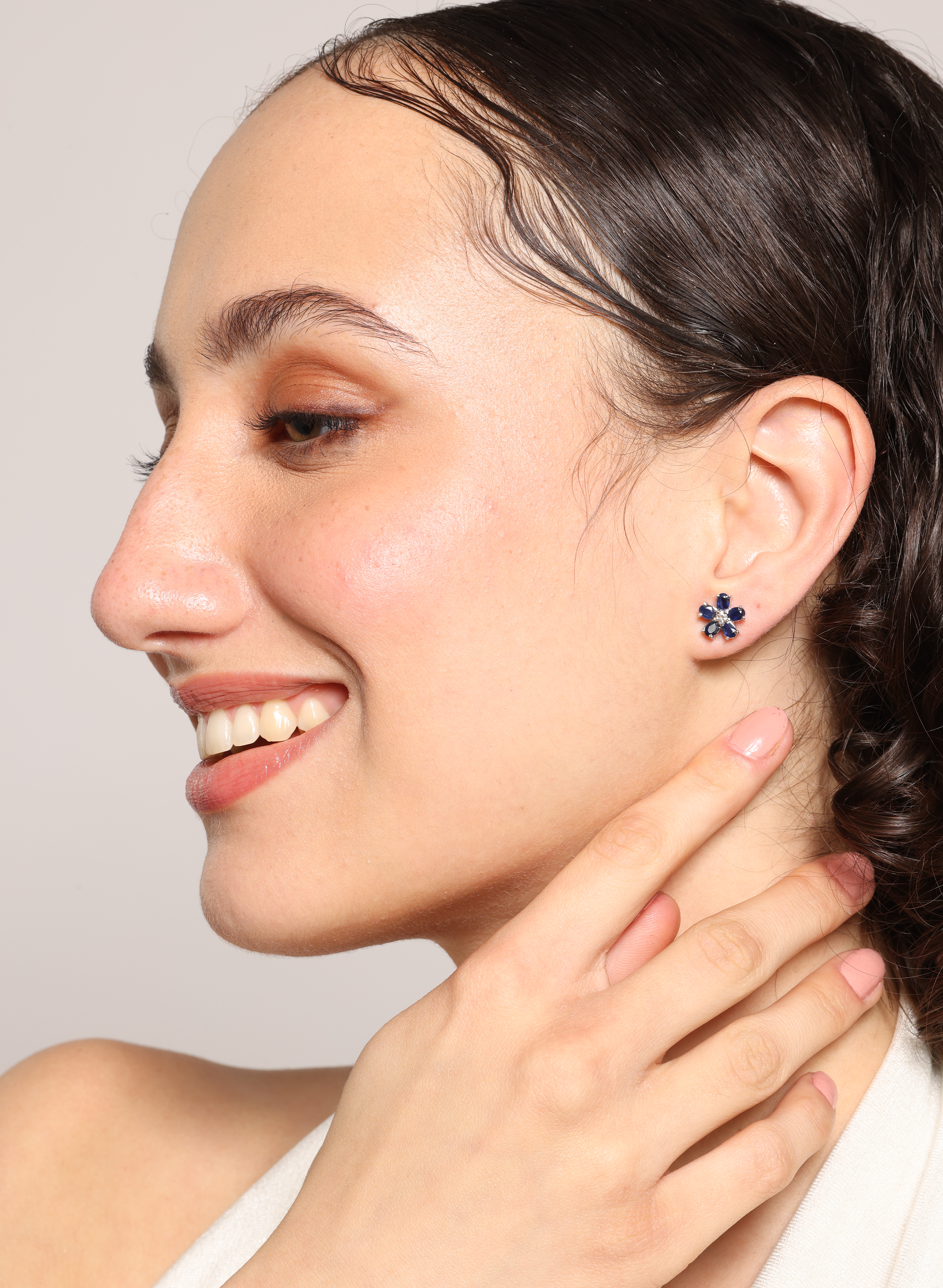 Sapphire Flower Earrings 3