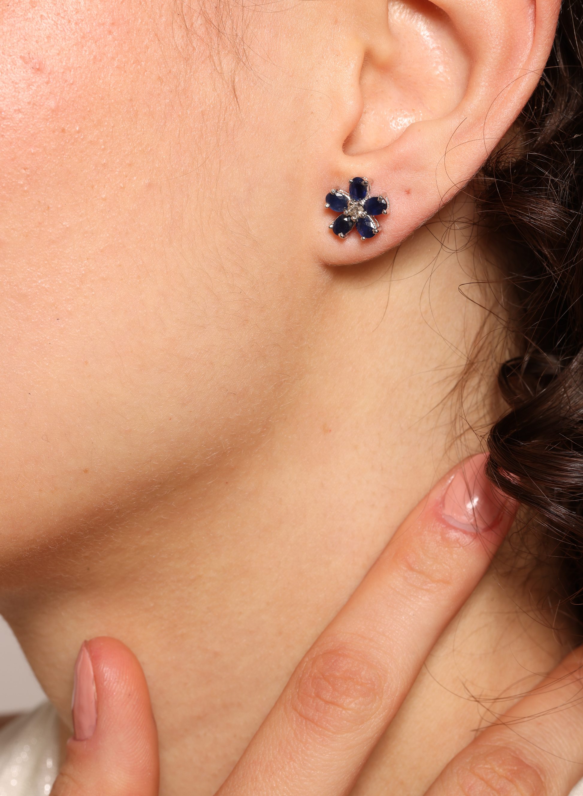 Sapphire Flower Earrings 4