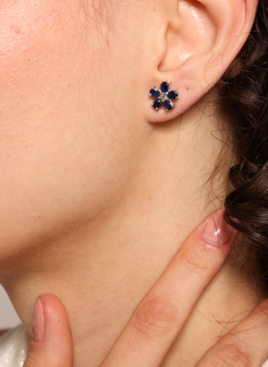 Sapphire Flower Earrings 4
