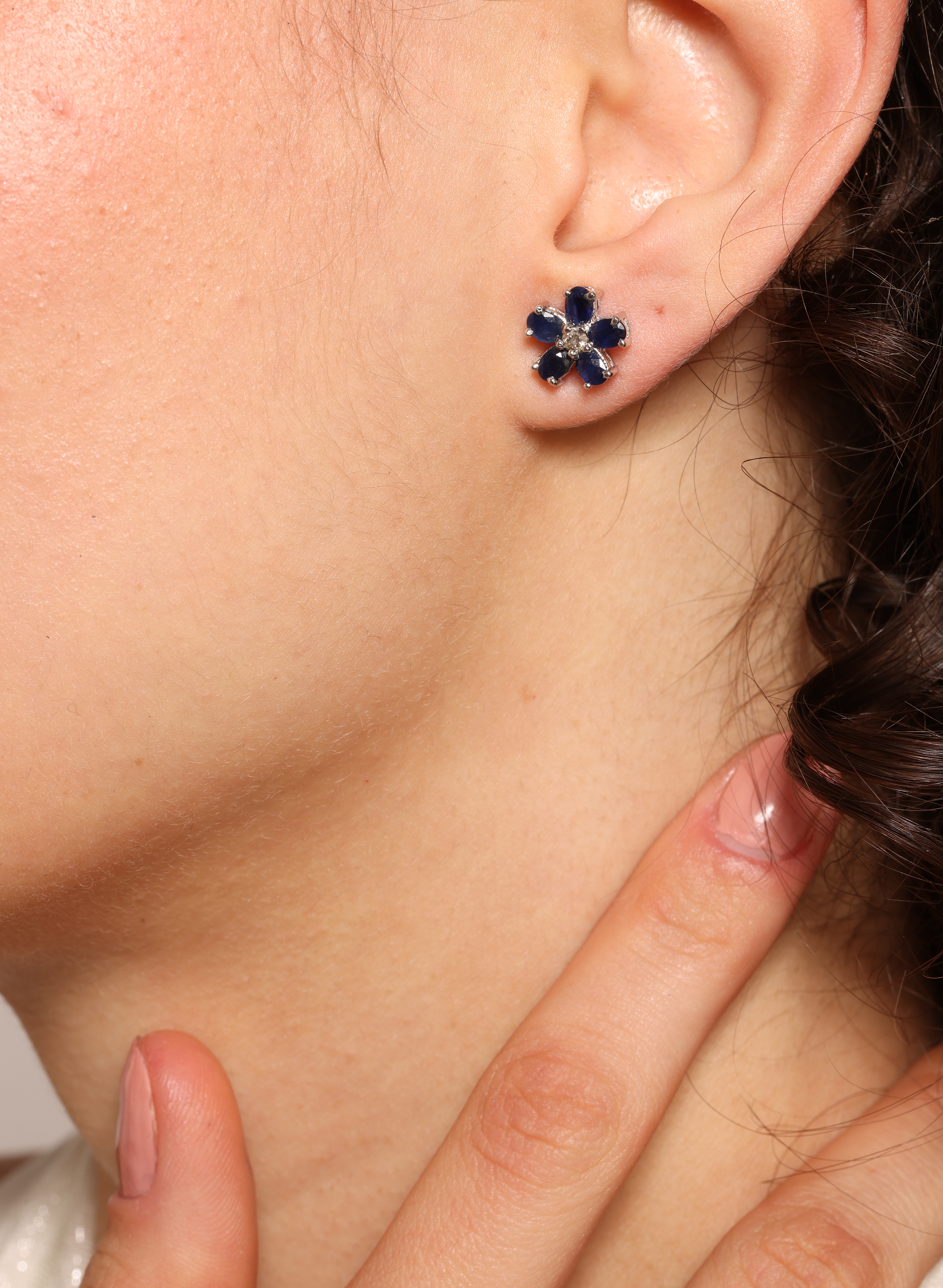 Sapphire Flower Earrings 4