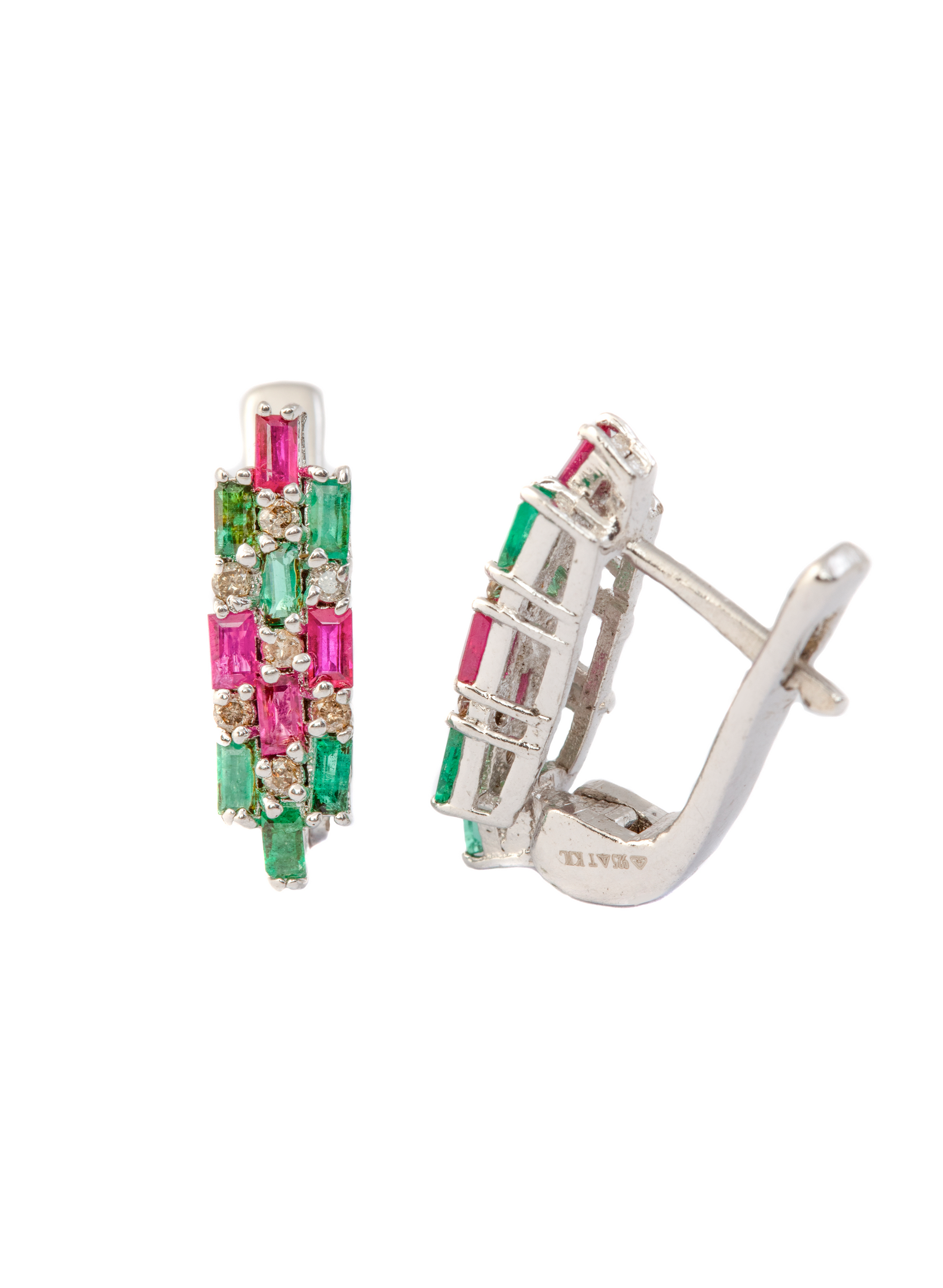 Ruby Emerald Intricate Earrings for Women 2